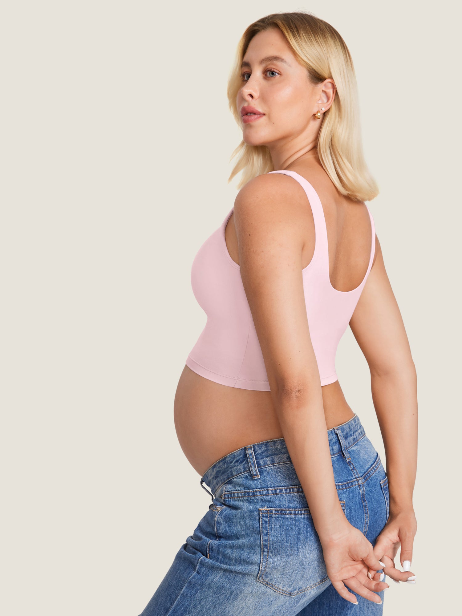 Natrelax® Nursing Crop Tank Top Strawberry Pink