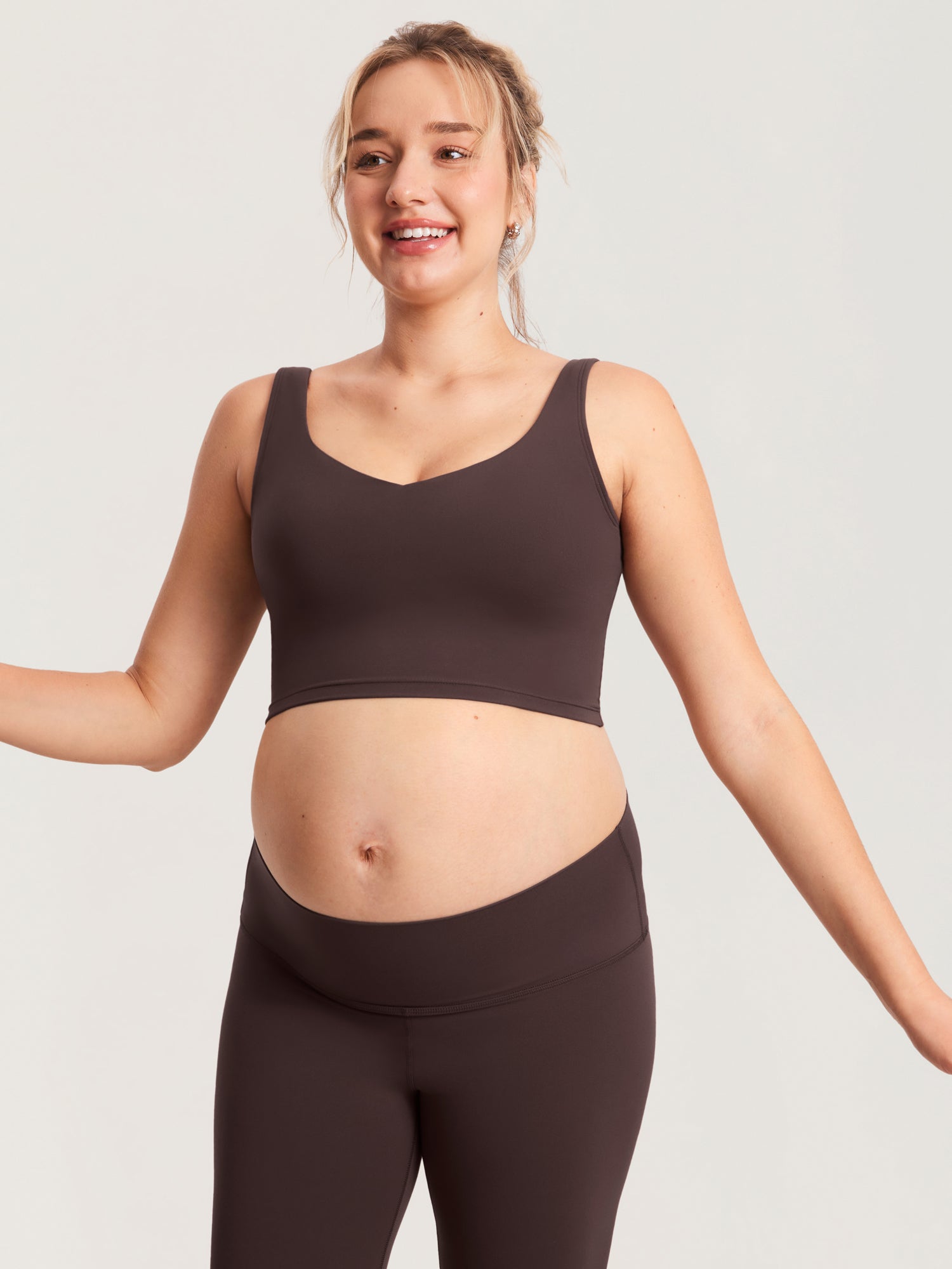 Natrelax® Nursing Crop Tank Top Hot Fudge Brown