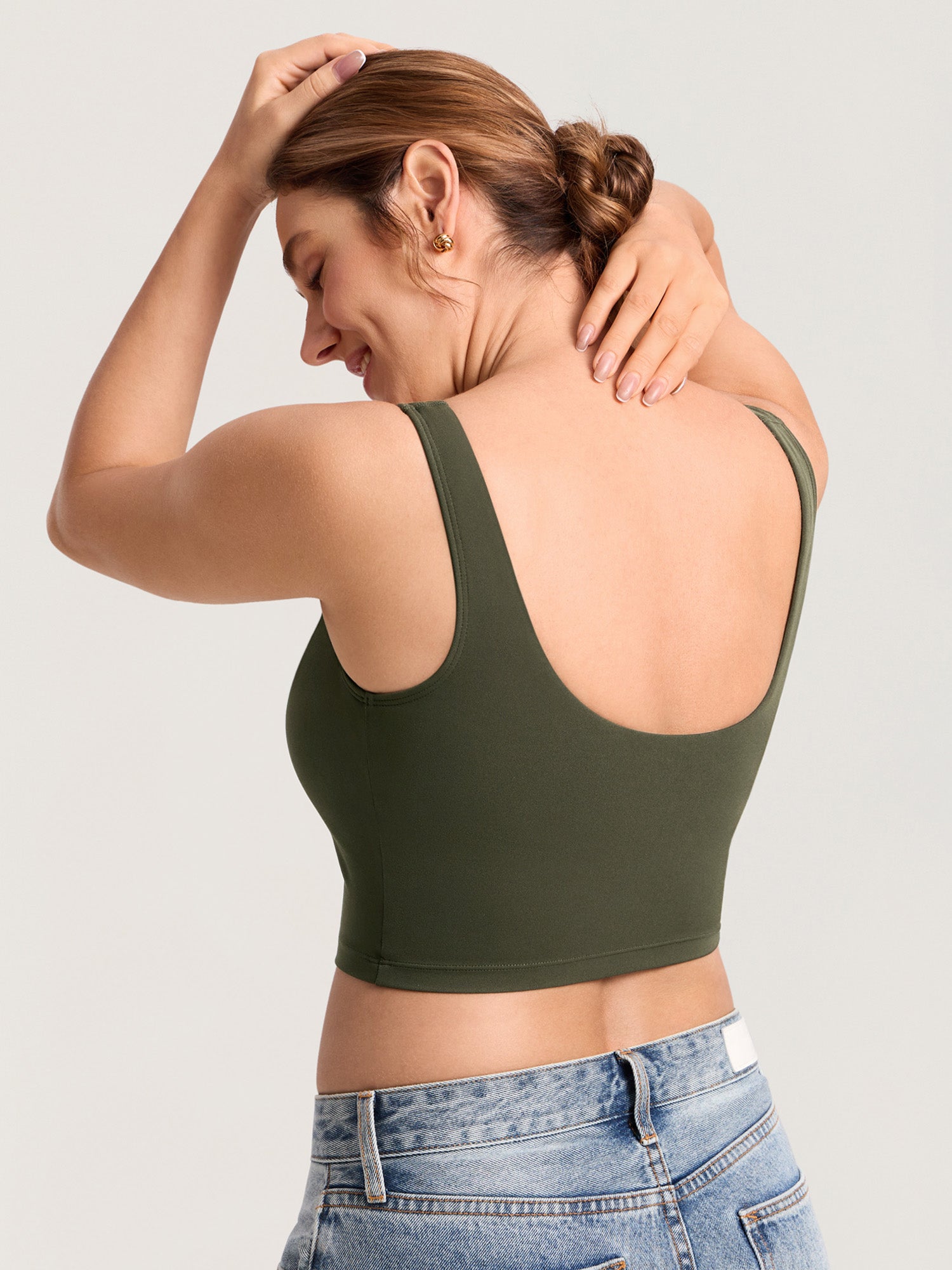 Natrelax® Nursing Crop Tank Top Olive Green