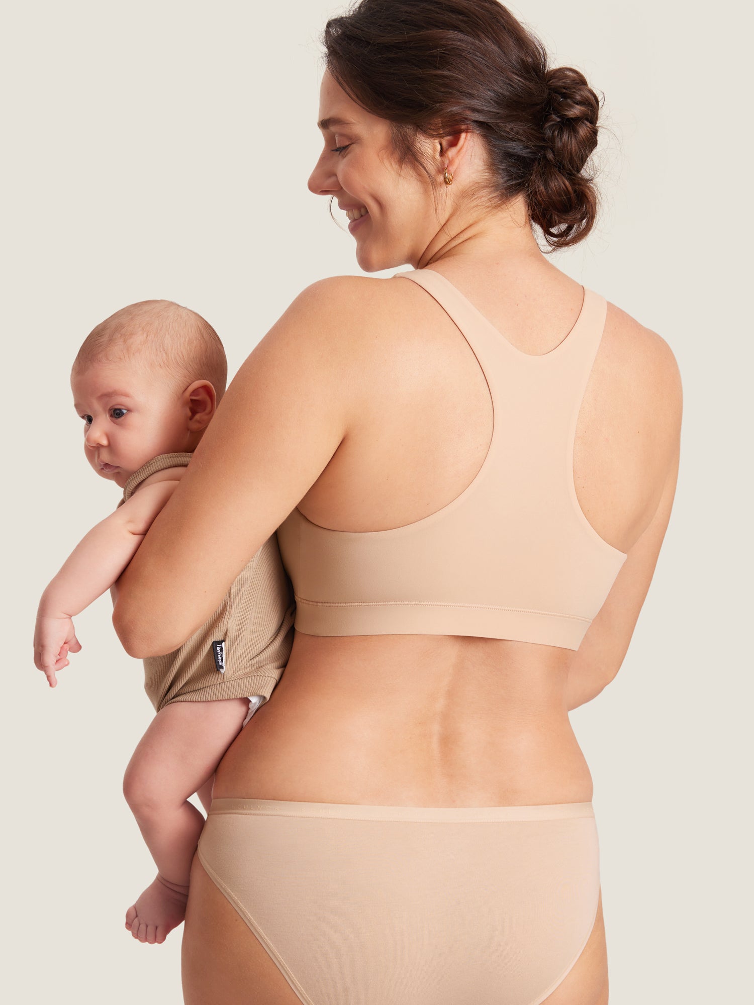 Inbarely® Crossover Racerback Nursing Bra Wheat Beige