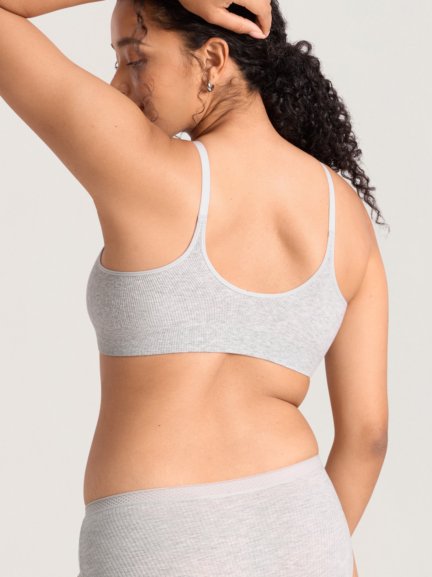 Ribbed Cotton Nursing Bralette Haze Heather