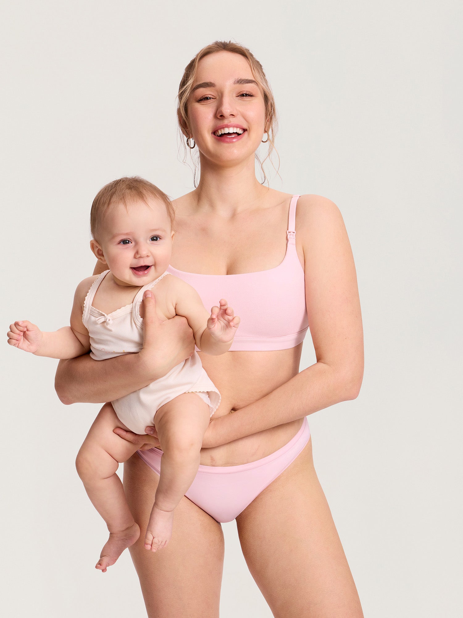 Cotton Scoop Neck Nursing Bralette Strawberry Pink