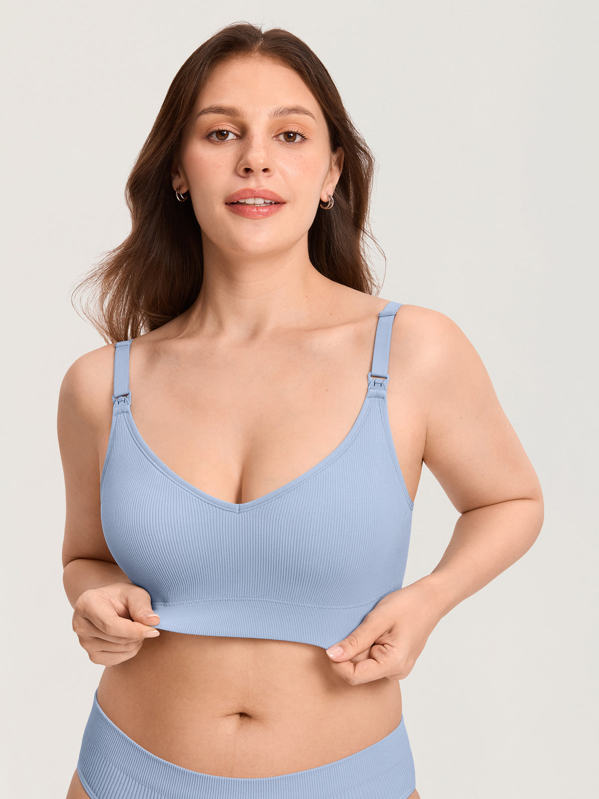 Leakproof Fixed Cup Ribbed Nursing Bra