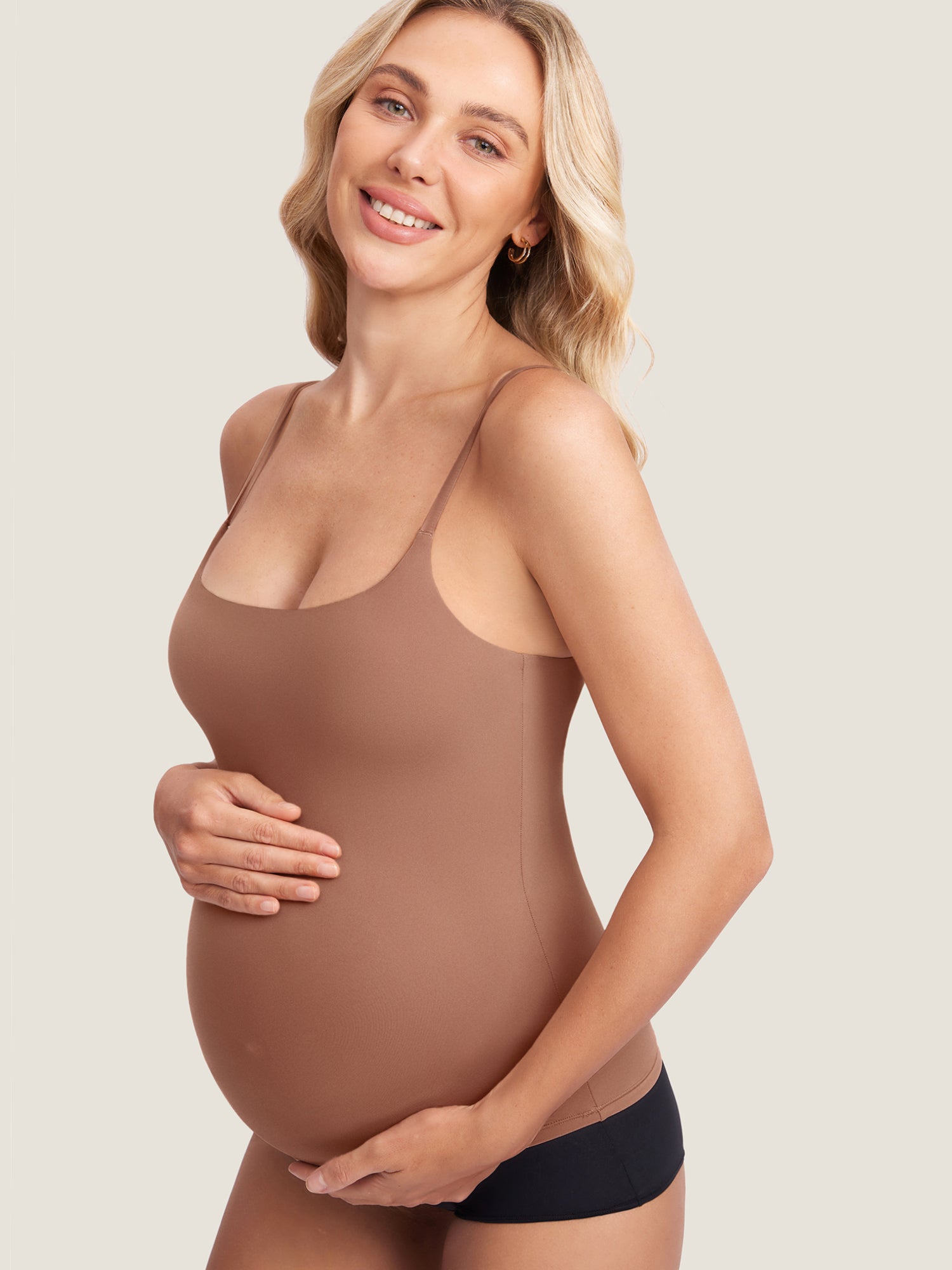 Inbarely® Maternity Camisole Tank Top Earth Brown