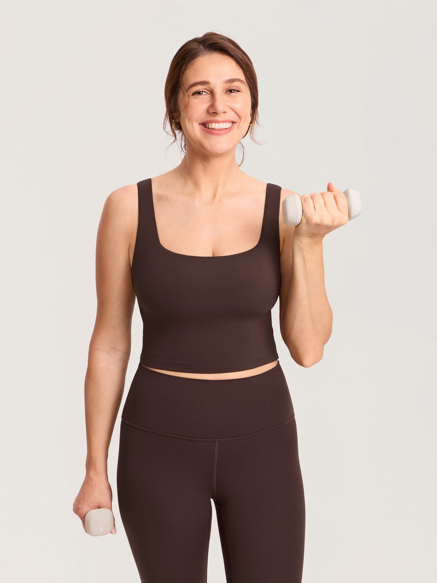 Natrelax® Pumping Crop Tank Top Hot Fudge Brown