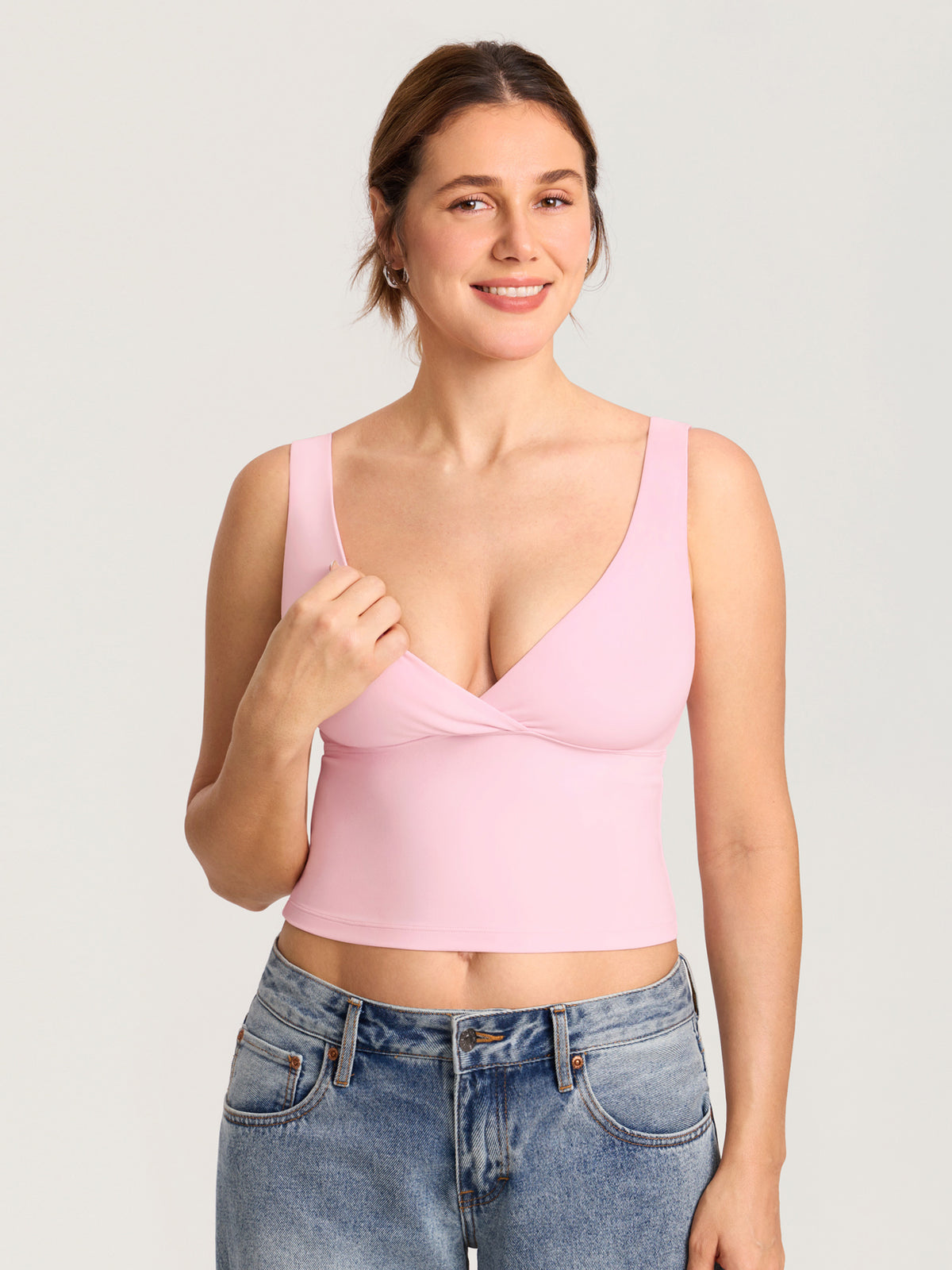 Natrelax® Crossover Nursing Crop Tank Top Sweet Pink