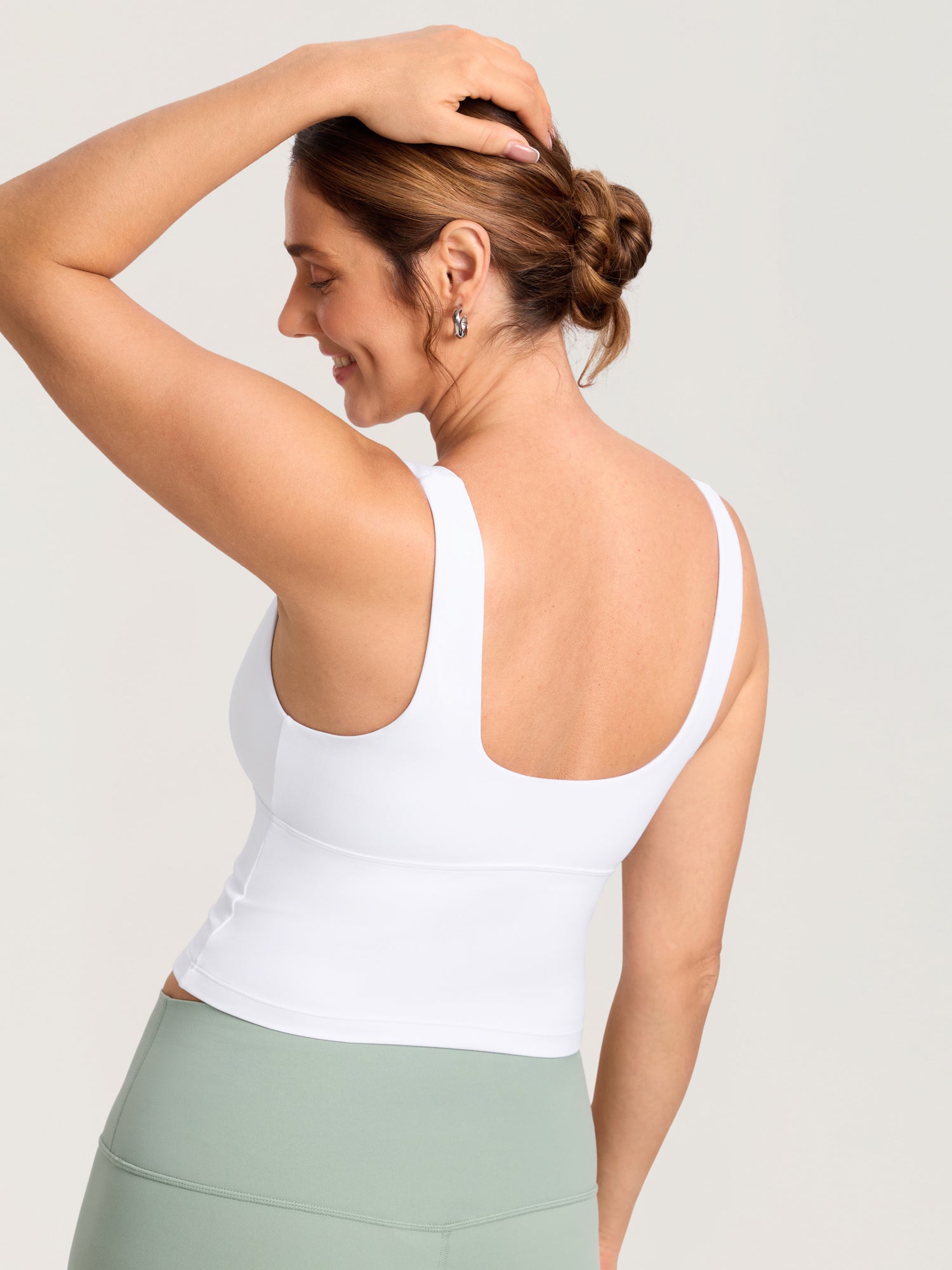 Natrelax® Crossover Nursing Crop Tank Top White