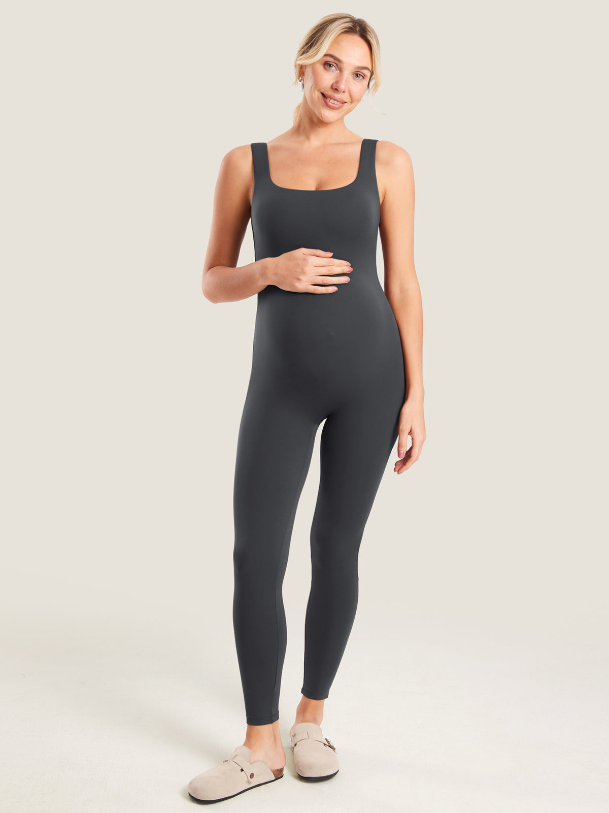 Natrelax® Maternity Jumpsuit 25" Mysterious Grey