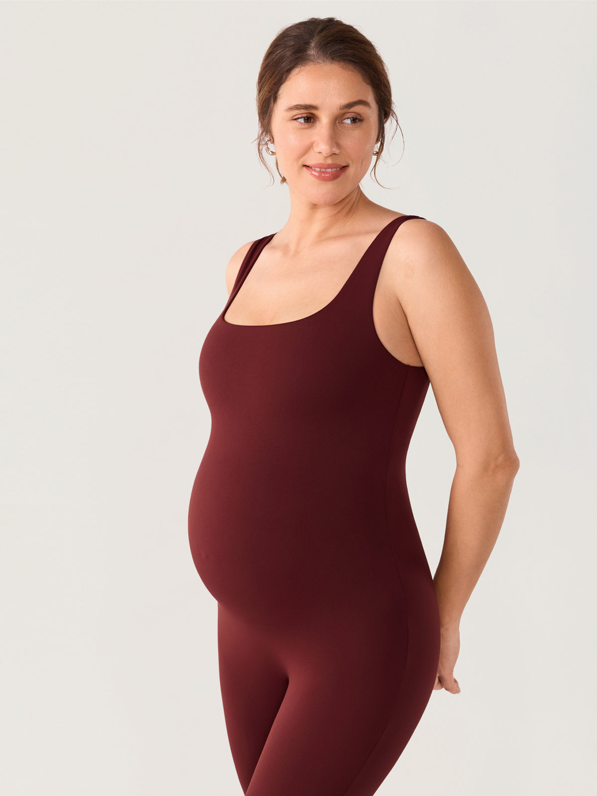 Natrelax® Maternity Jumpsuit 25" Red Merlot