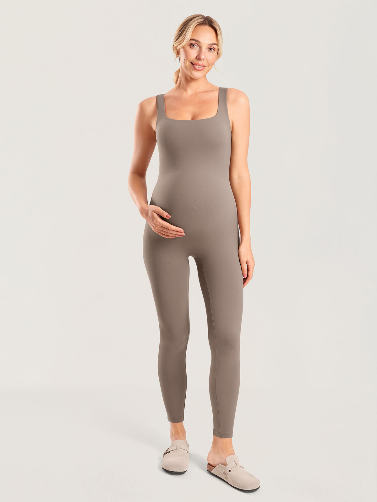 Natrelax® Maternity Jumpsuit Khaki Taupe