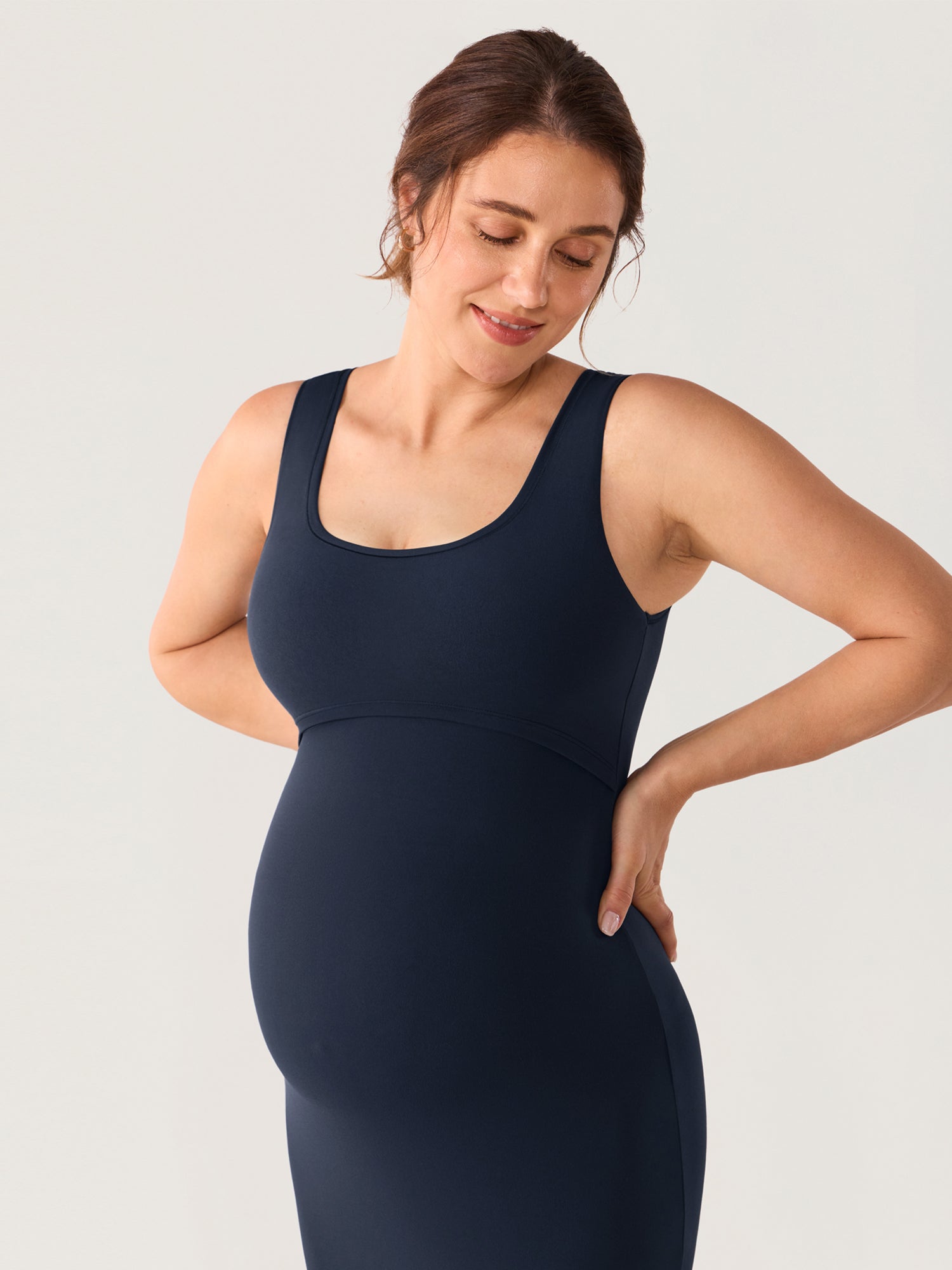 Natrelax® Maternity & Nursing Babycon Maxi Dress Twilight Blue