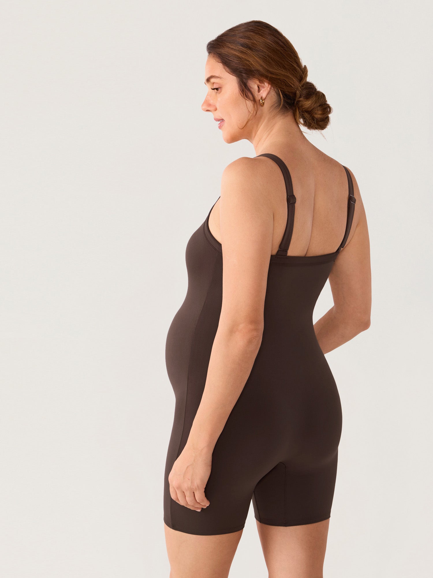 Natrelax® Maternity Cami Romper - Built-in Pads Clay Brown