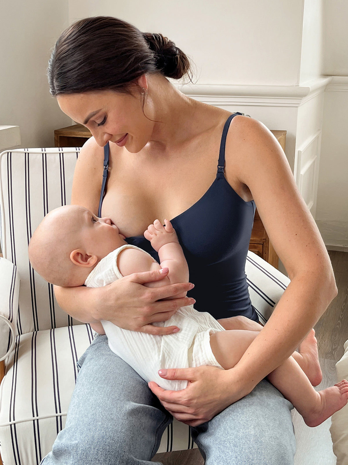 Airsofta Fixed Cup Nursing Cami Tank Twilight Blue