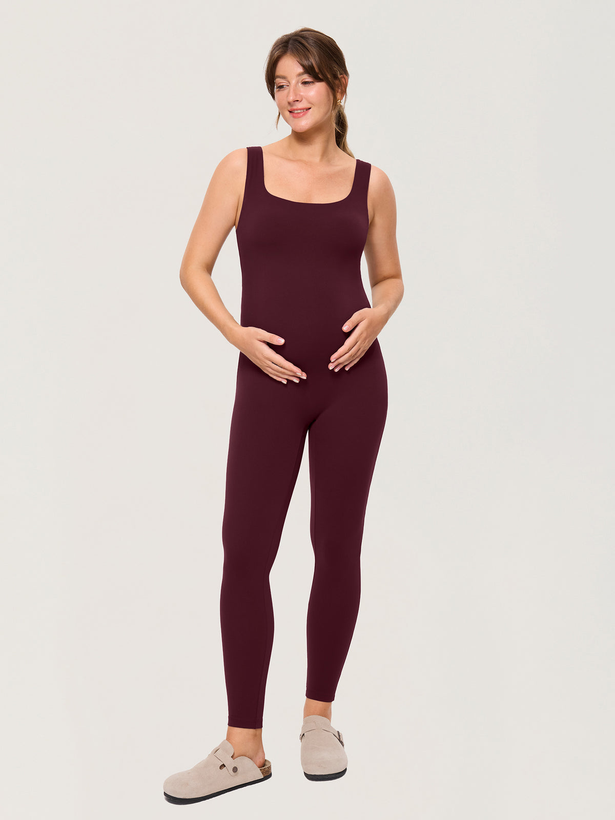 Natrelax® Maternity Jumpsuit 28" Ripe Plum