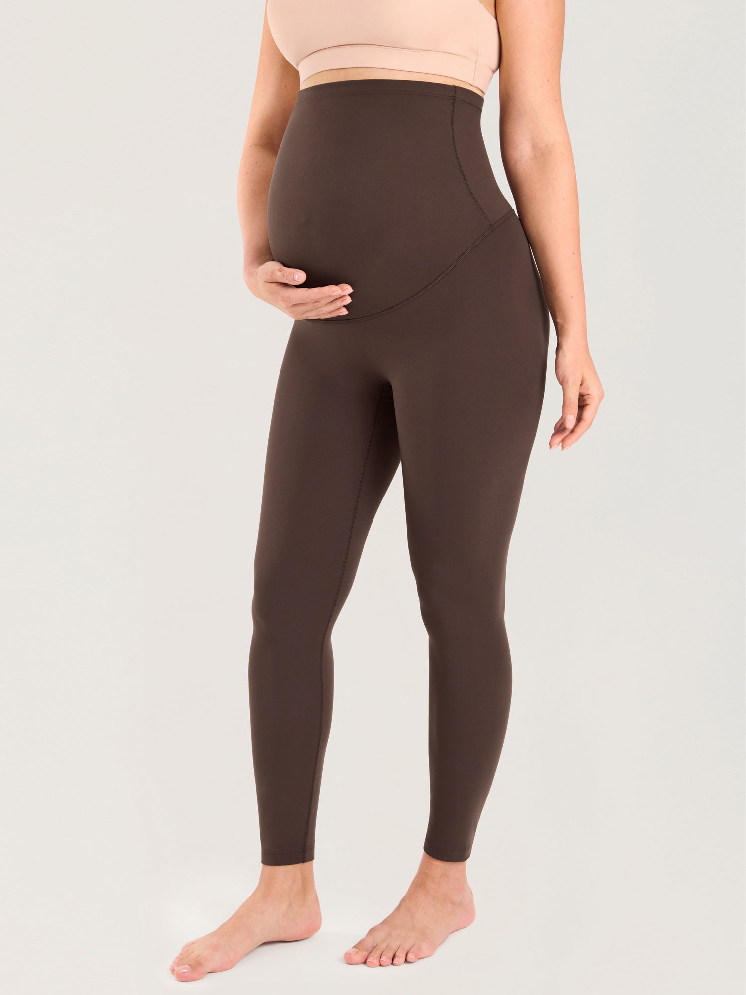 Natrelax® No Front Seam Maternity Leggings 25" Clay Brown
