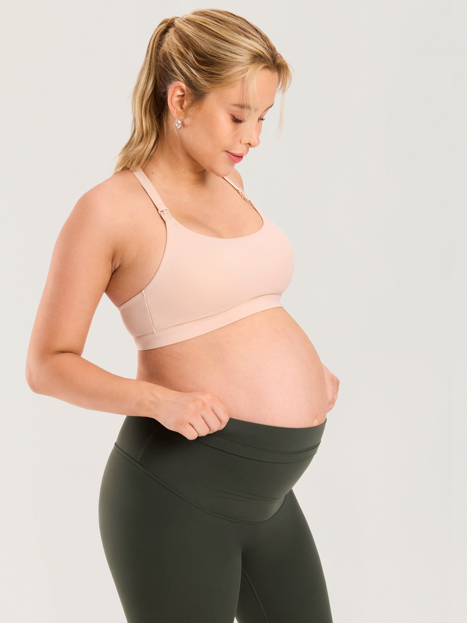 Natrelax® No Front Seam Maternity Leggings 25" Aspen Olive