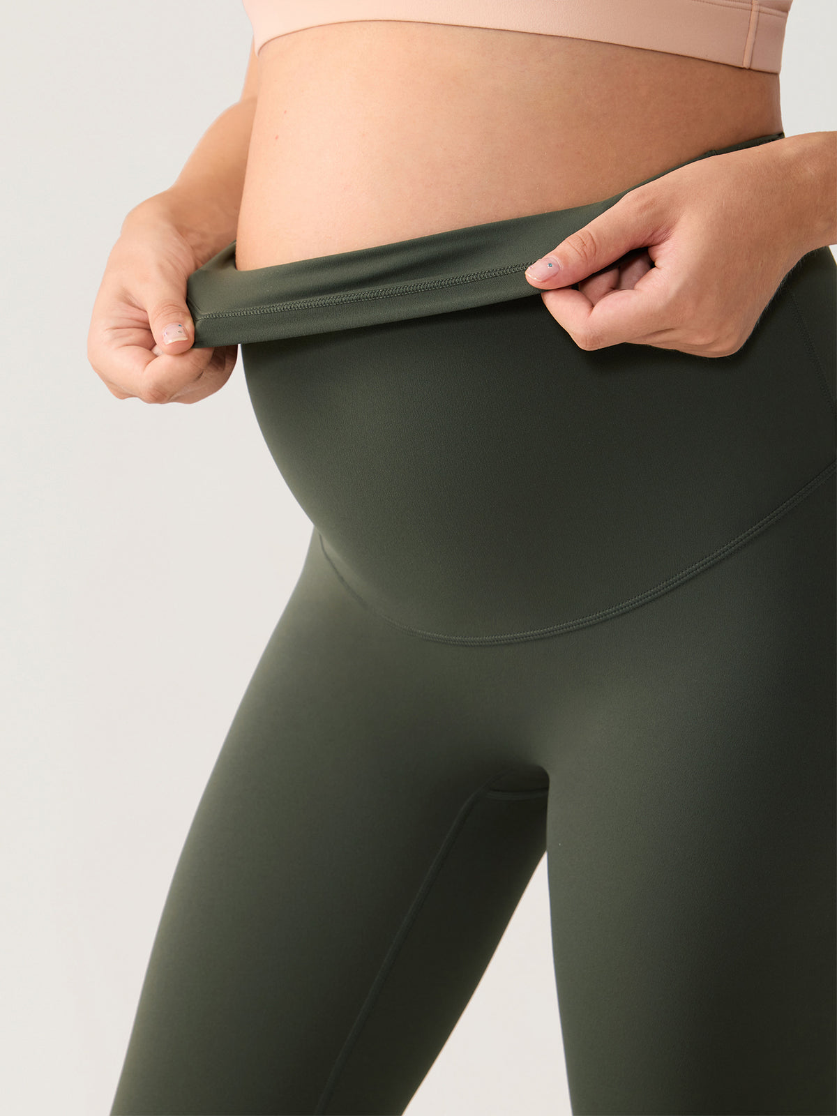 Natrelax® No Front Seam Maternity Leggings 28" Aspen Olive