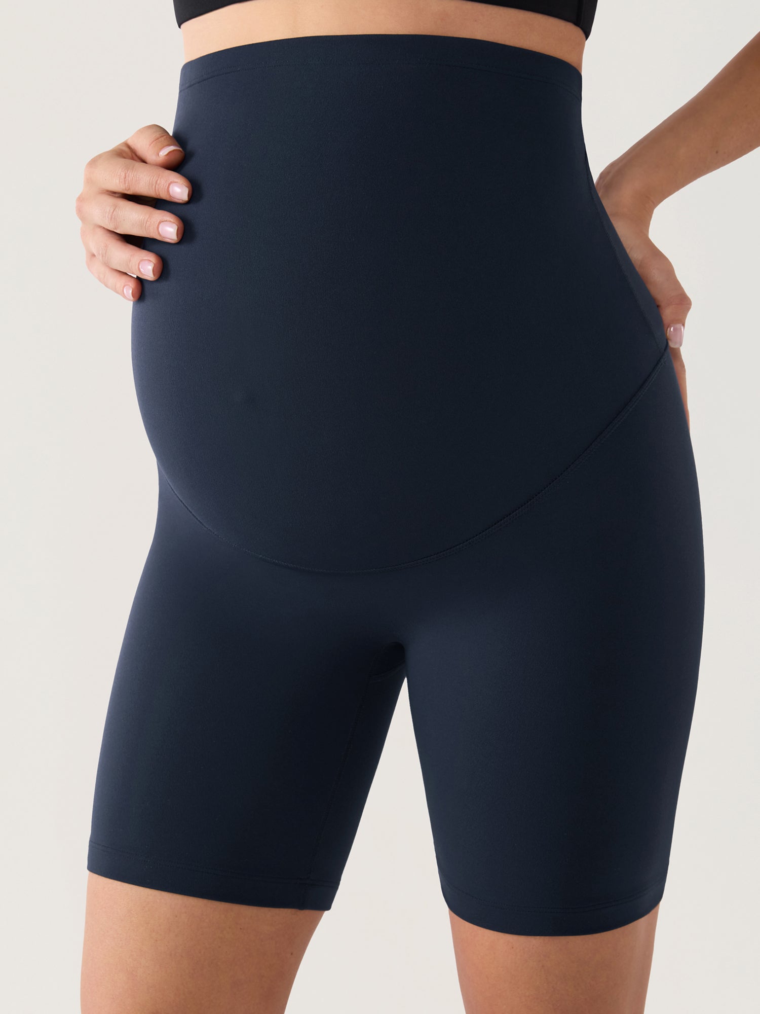 Natrelax® No Front Seam Maternity Shorts 6" Twilight Blue