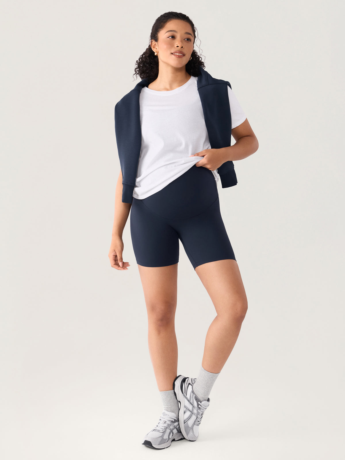 Natrelax® No Front Seam Maternity Shorts 6" Twilight Blue