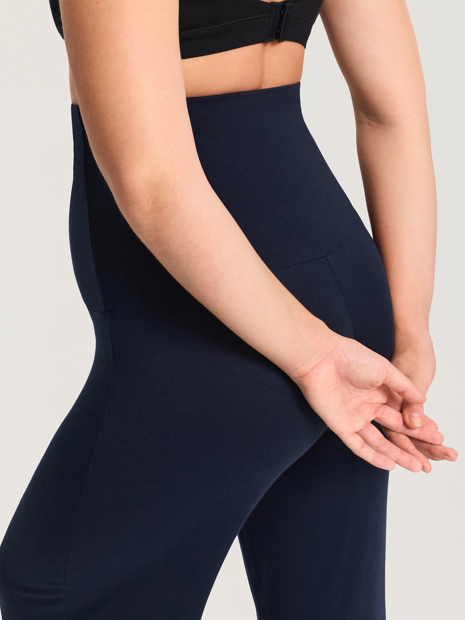 Modal Cotton Foldover Wide-Leg Pants