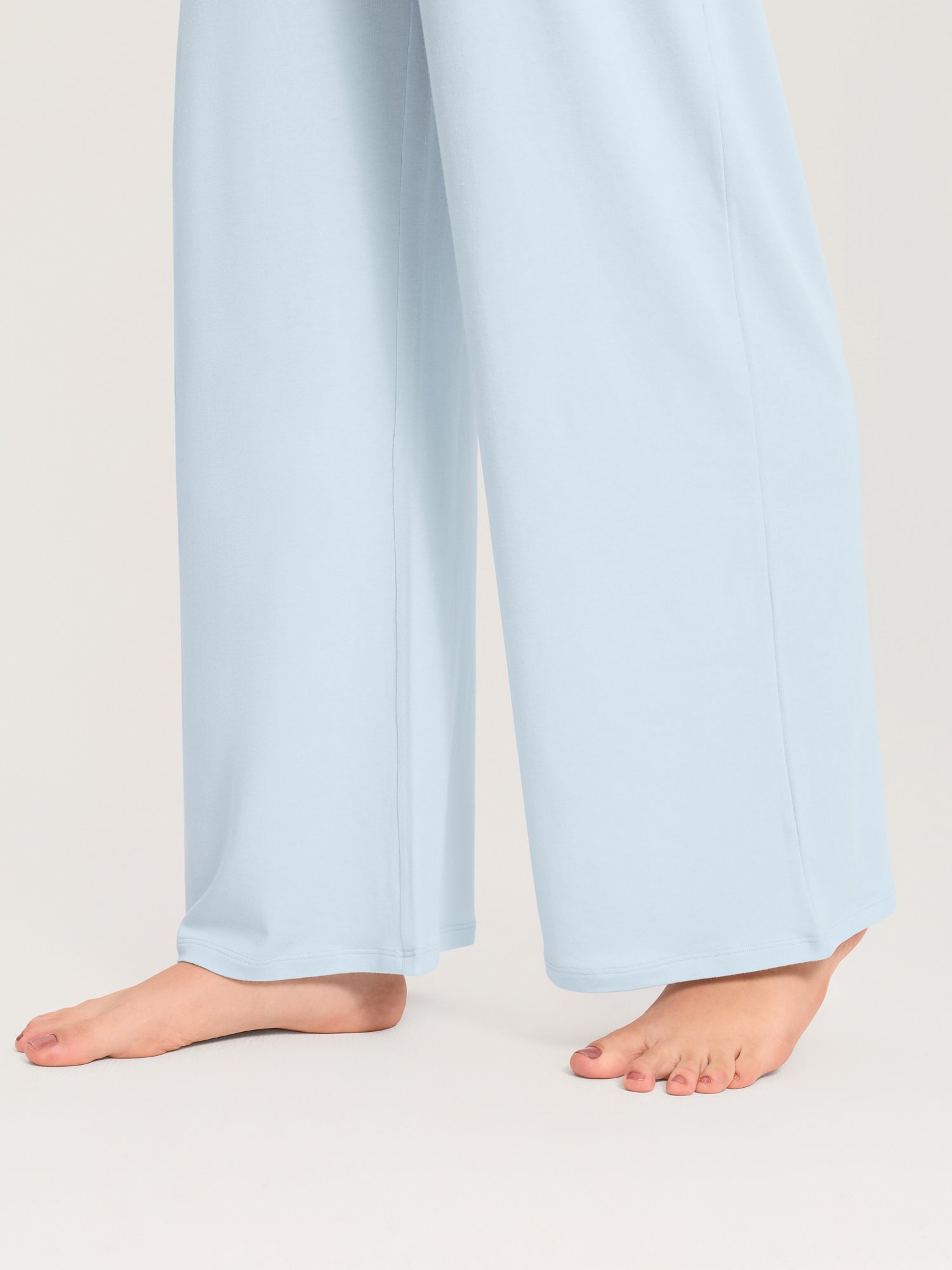 Modal Cotton Foldover Wide-Leg Pants 28.5" ICE