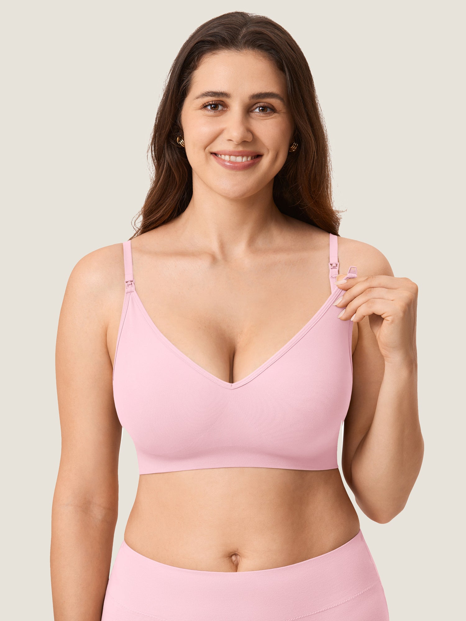 Seamless Soft Knit Nursing Bra Sweet Pink