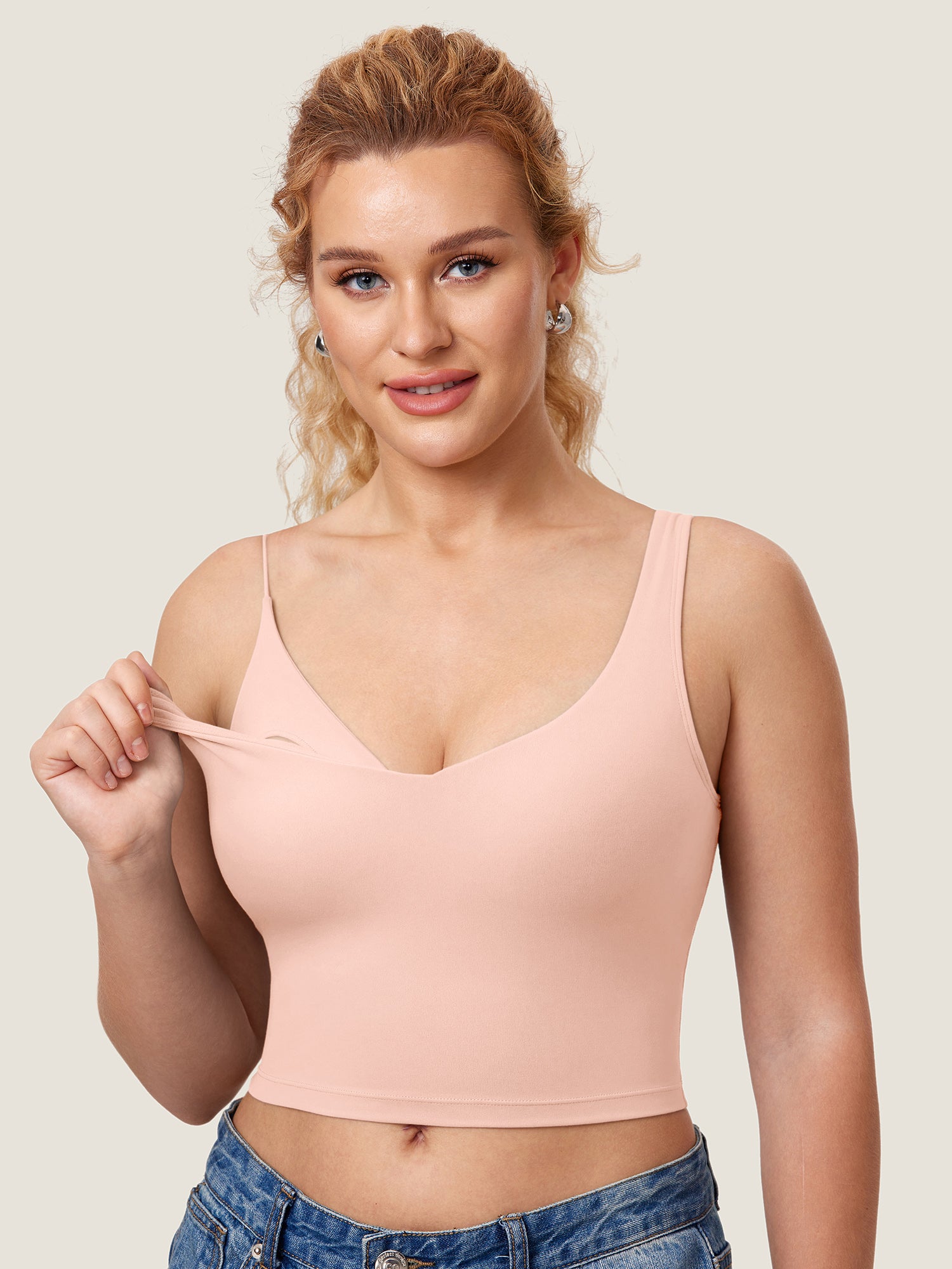 Natrelax® Nursing Crop Tank Top Blush Pink