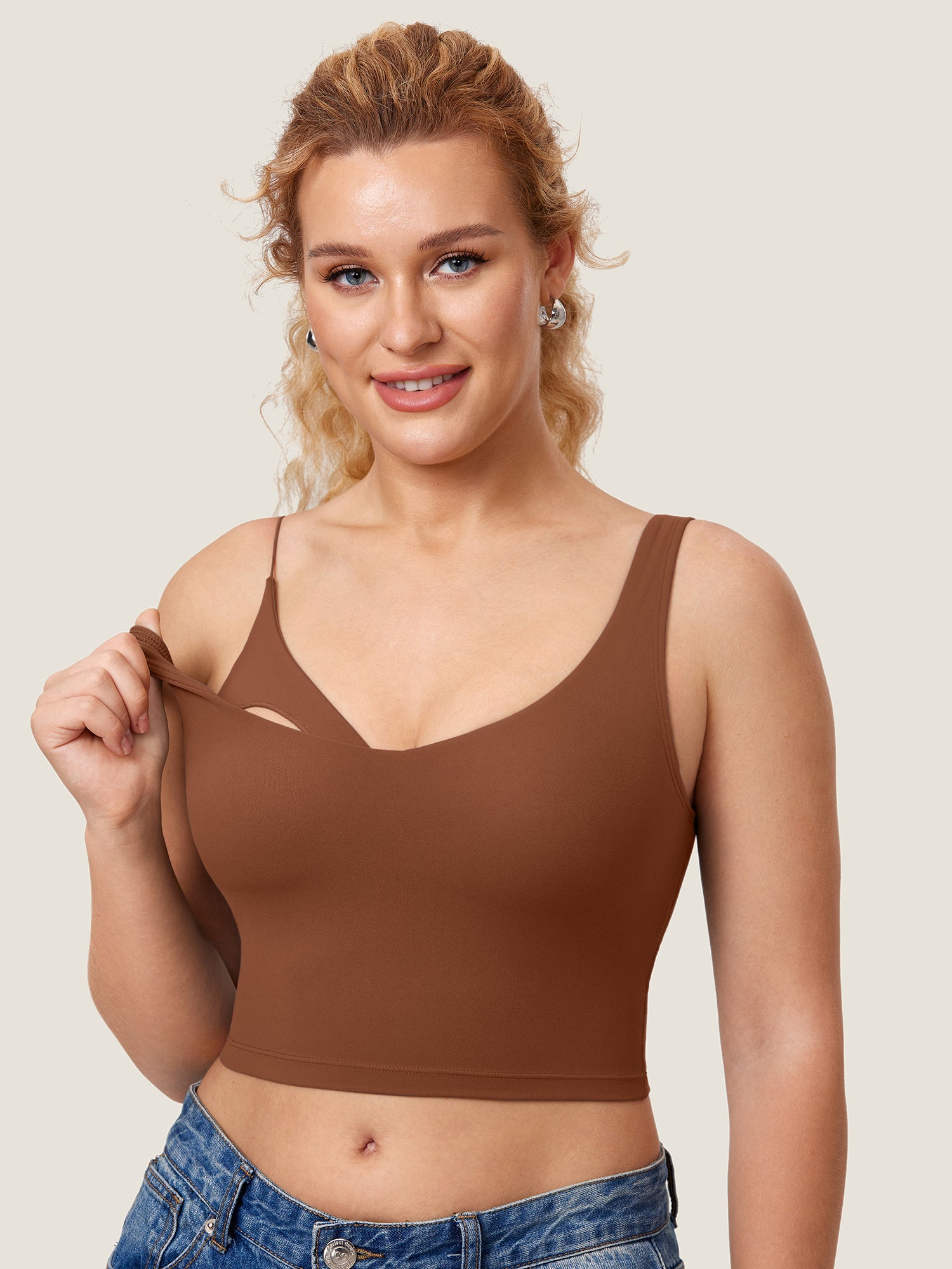 Natrelax® Nursing Crop Tank Top Croissant Brown