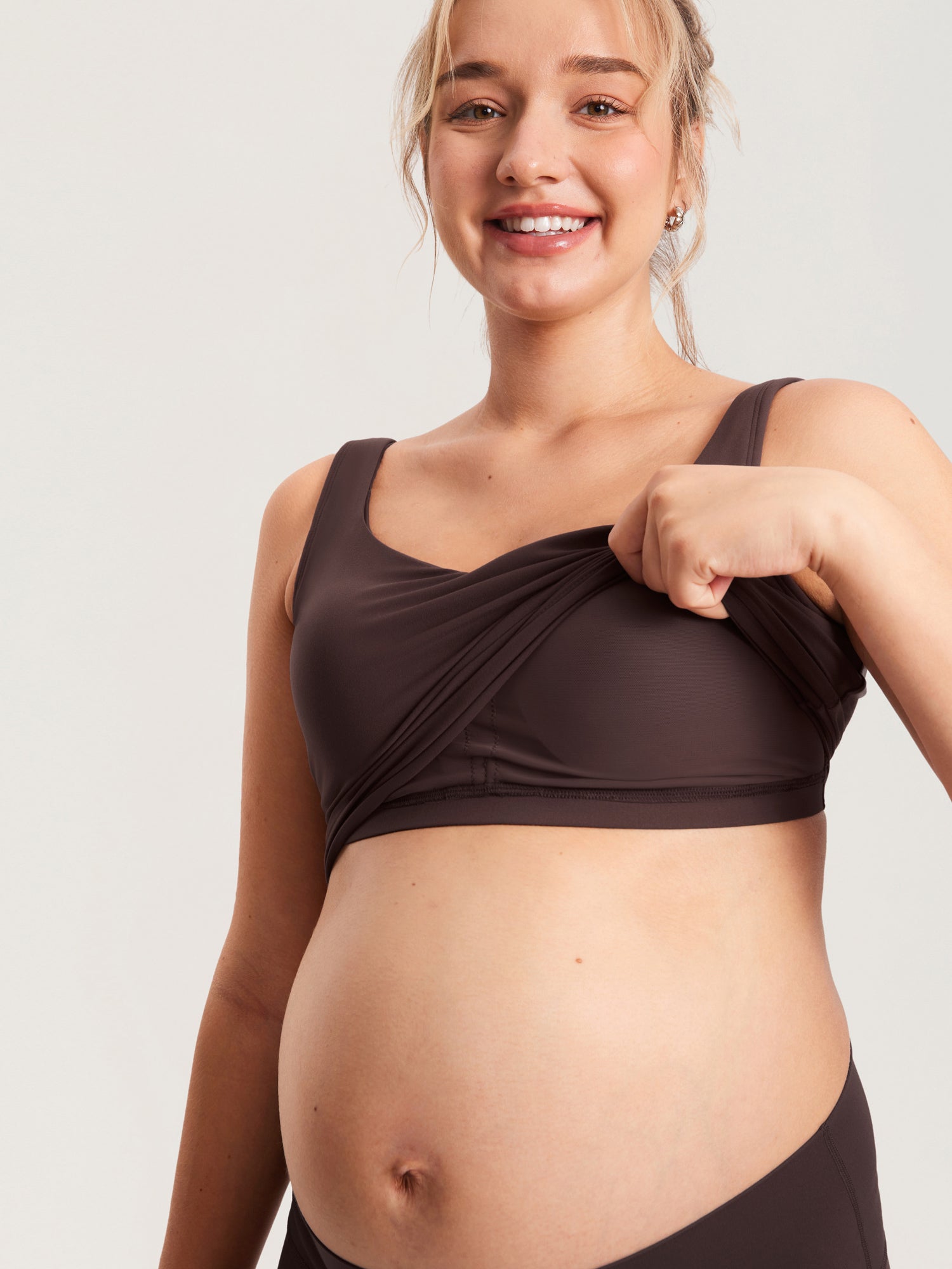 Natrelax® Nursing Crop Tank Top Hot Fudge Brown