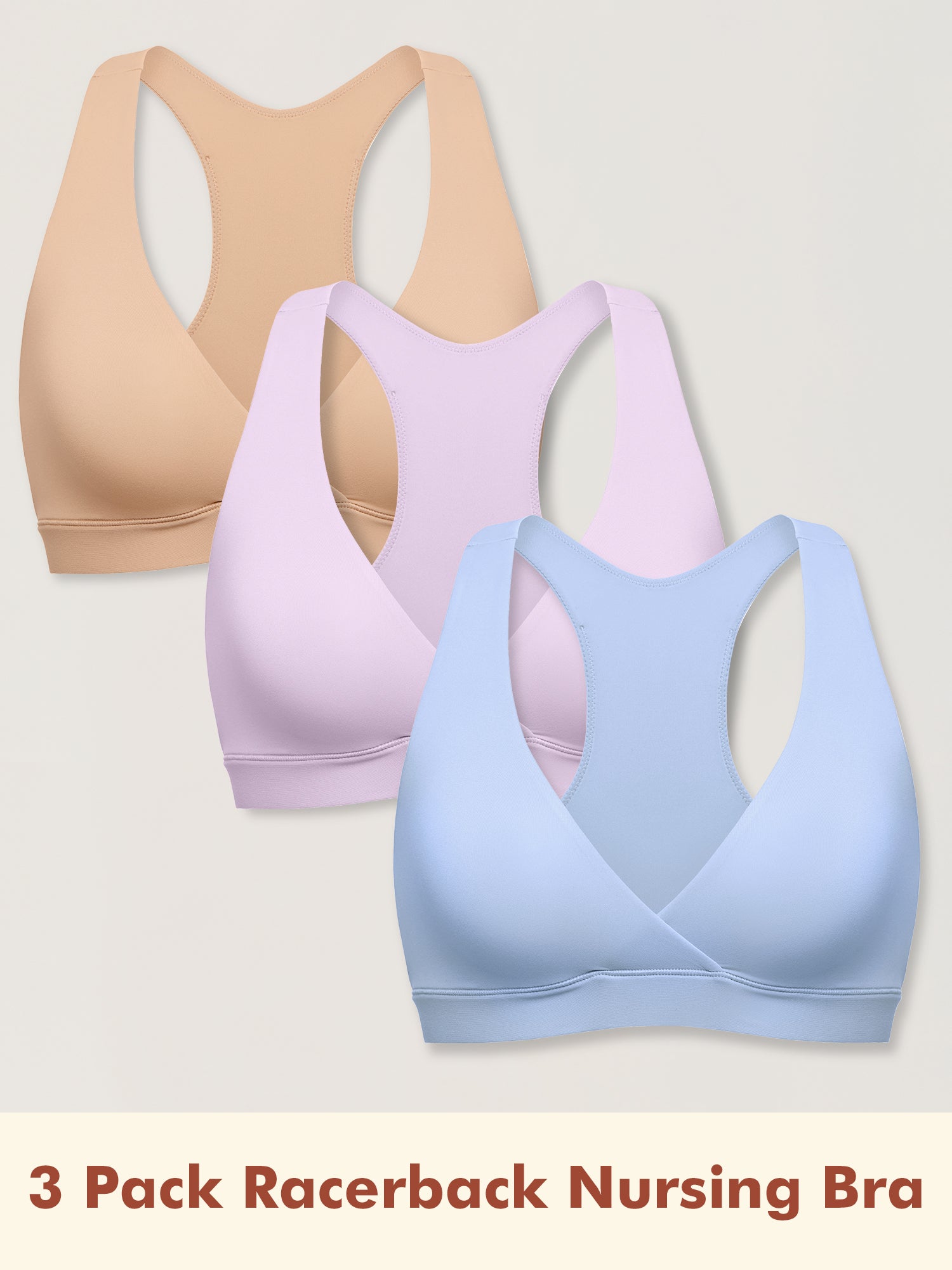 3 Pack Inbarely® Racerback Nursing Bra