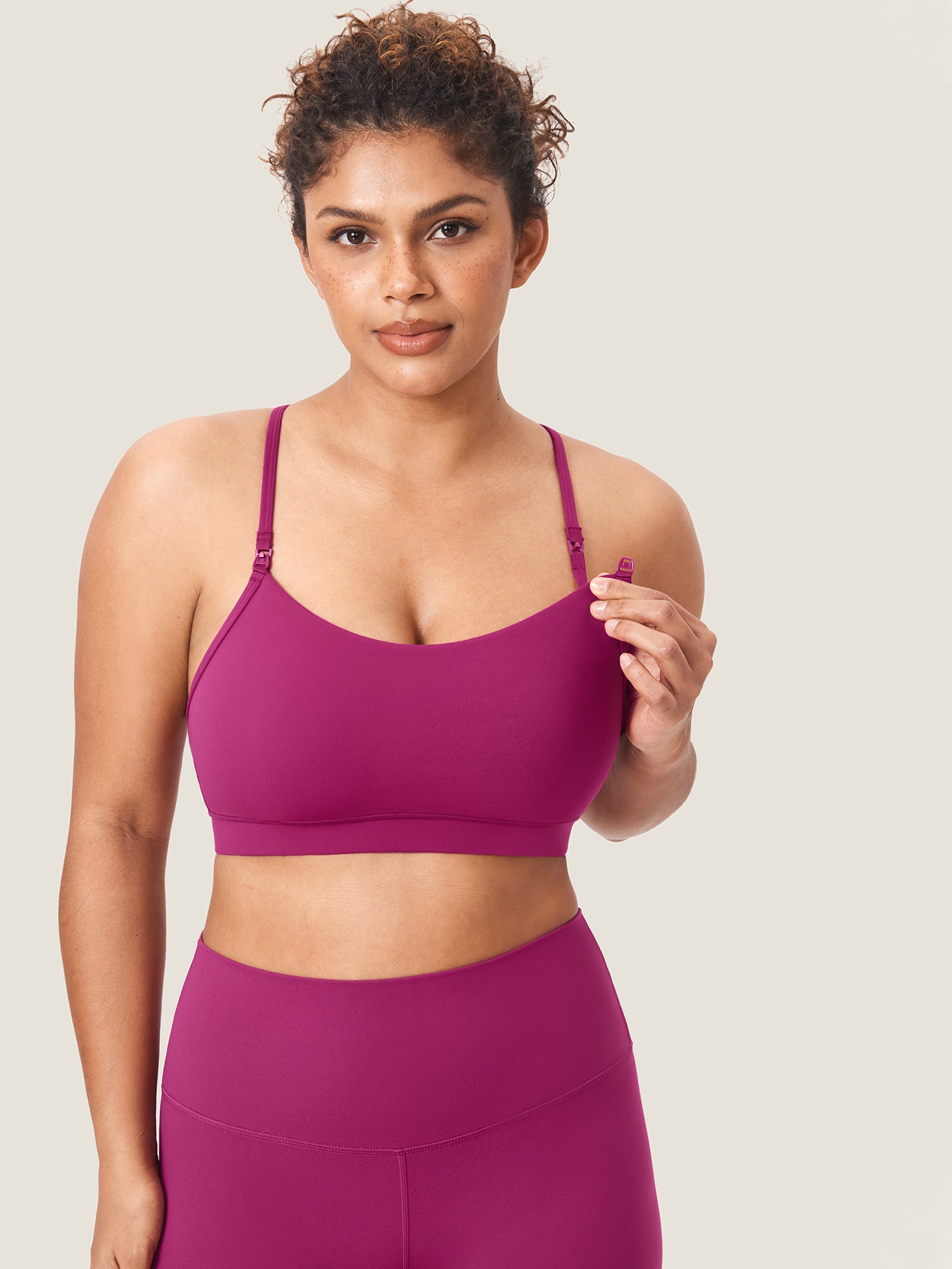 Natrelax™ Y Back Nursing Sports Bra Magenta Purple