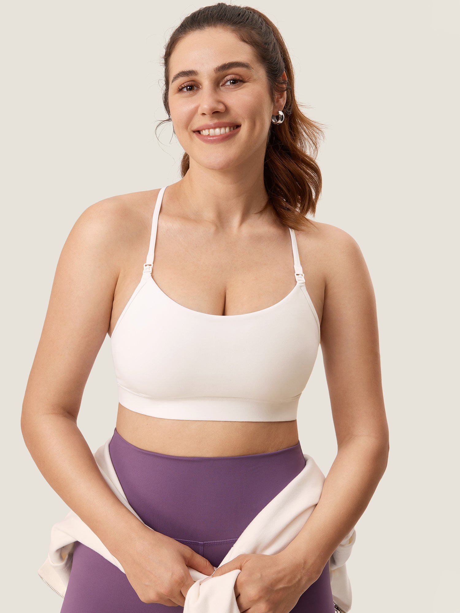 Natrelax® Y Back Nursing Sports Bra White Apricot