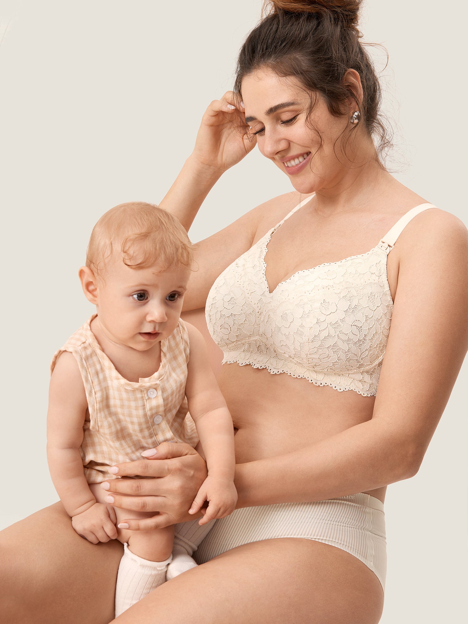 Cotton Lining Hands Free Pumping Bra Ivory