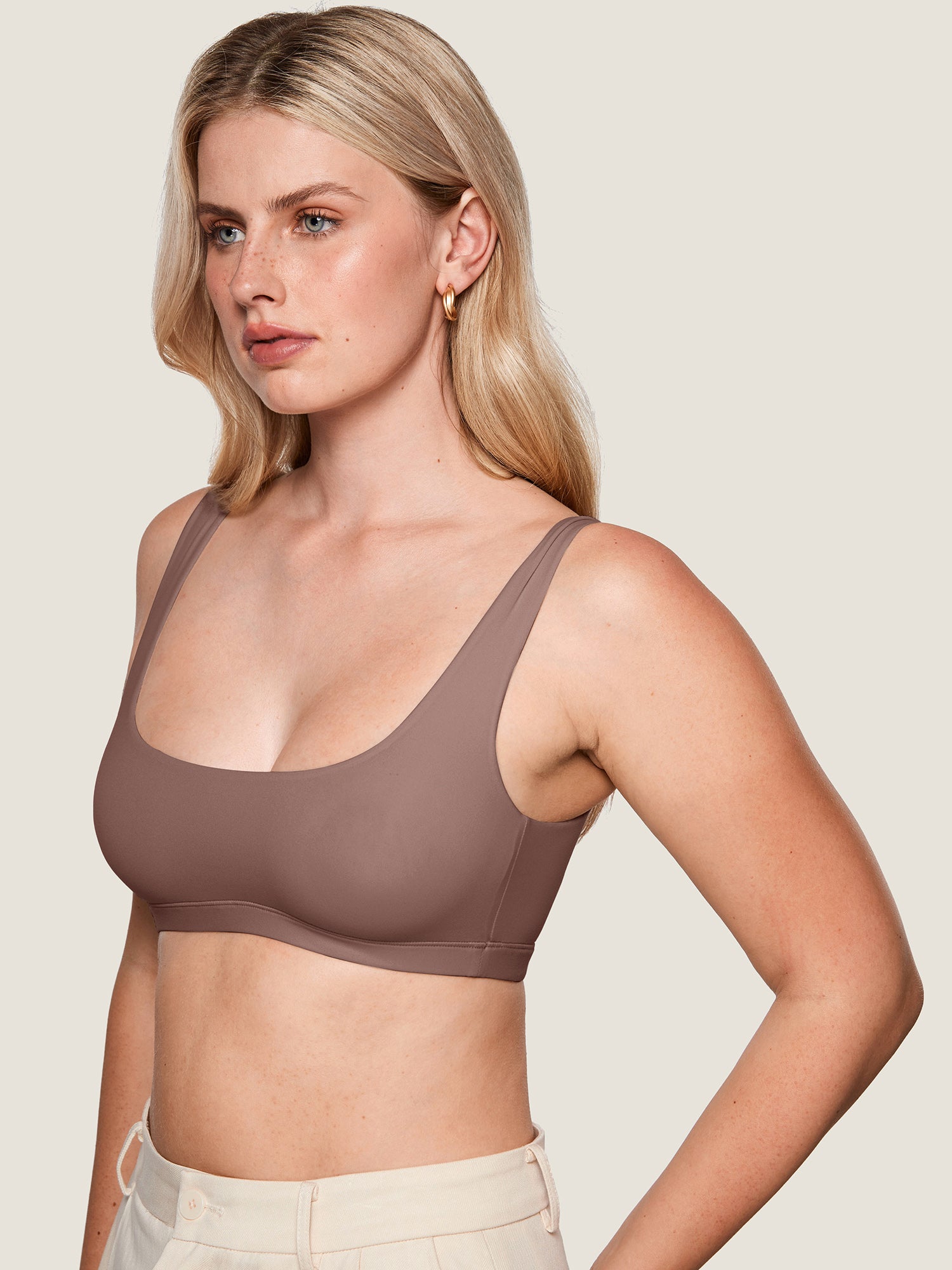 Inbarely® Soft Seamless Everyday Bralette Brown Purple