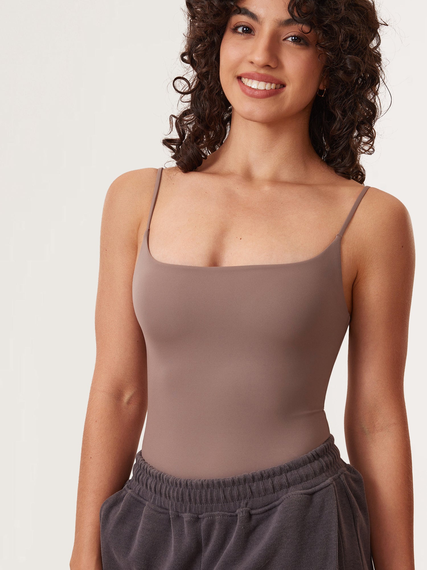 Inbarely® Cami Bodysuit Brown Purple