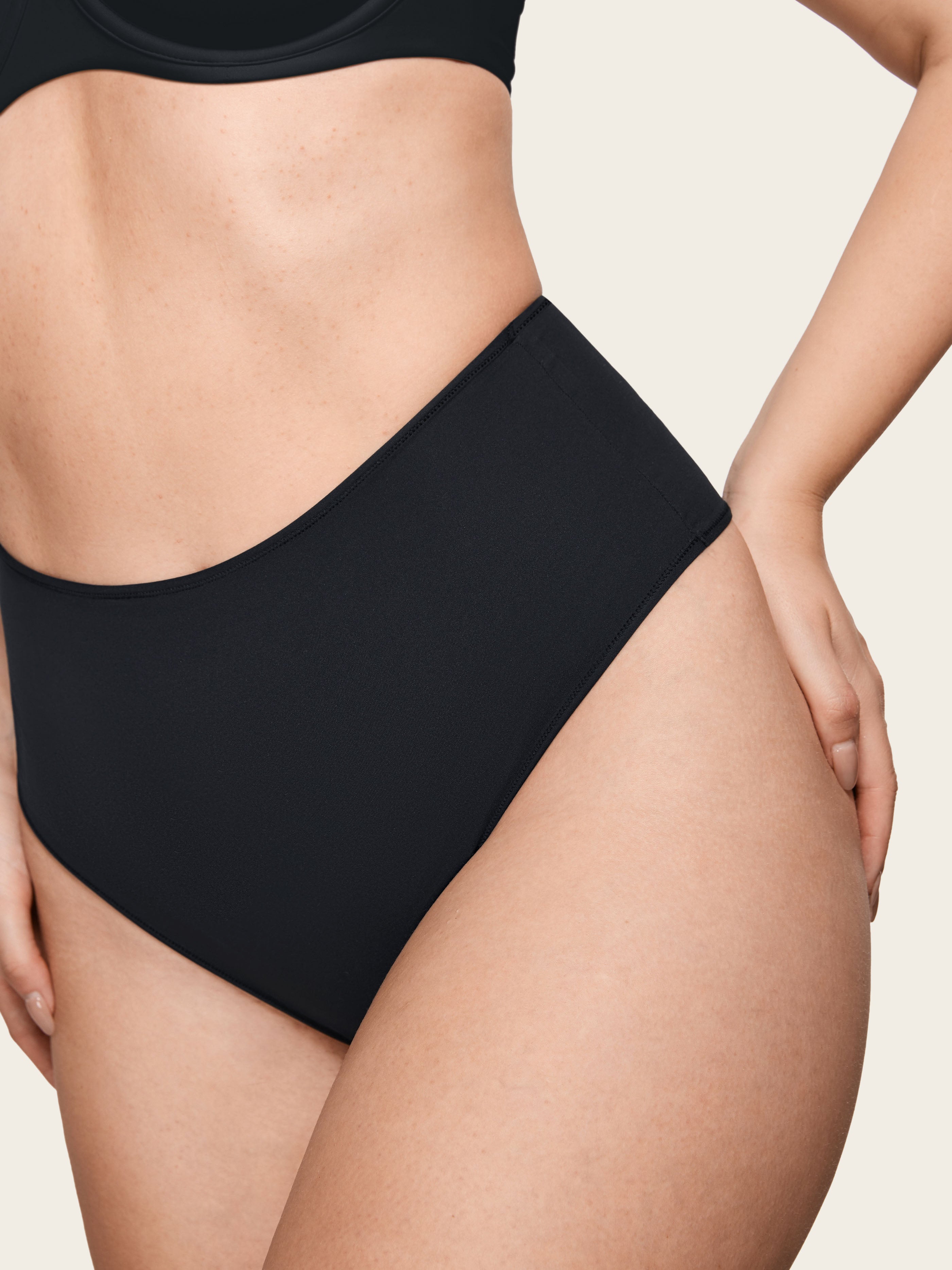 Inbarely® Smooth High Waisted Thongs 3 Pack Black (3pack)