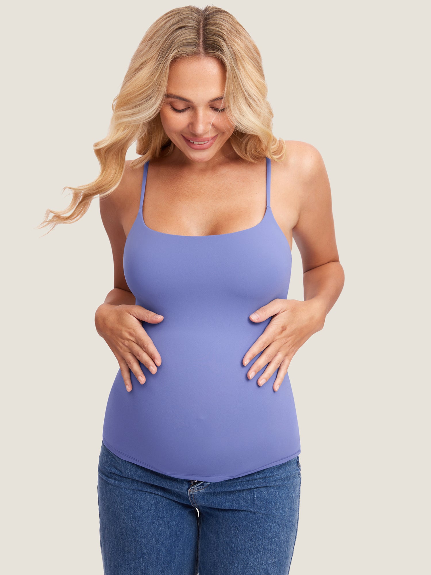 Inbarely® Maternity Camisole Tank Top Persian Blue