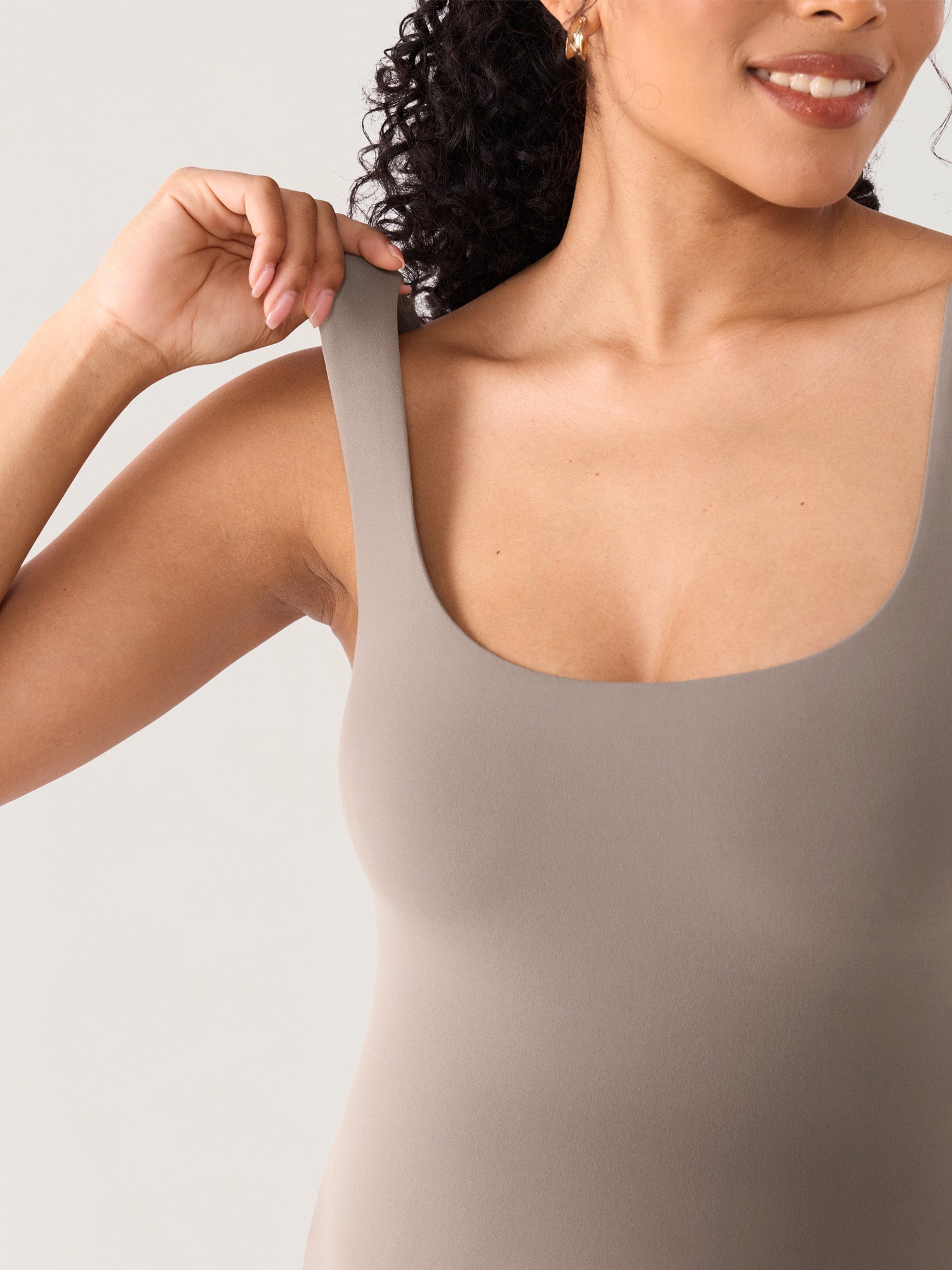 Airsofta Square Neck Maternity Romper Khaki Taupe