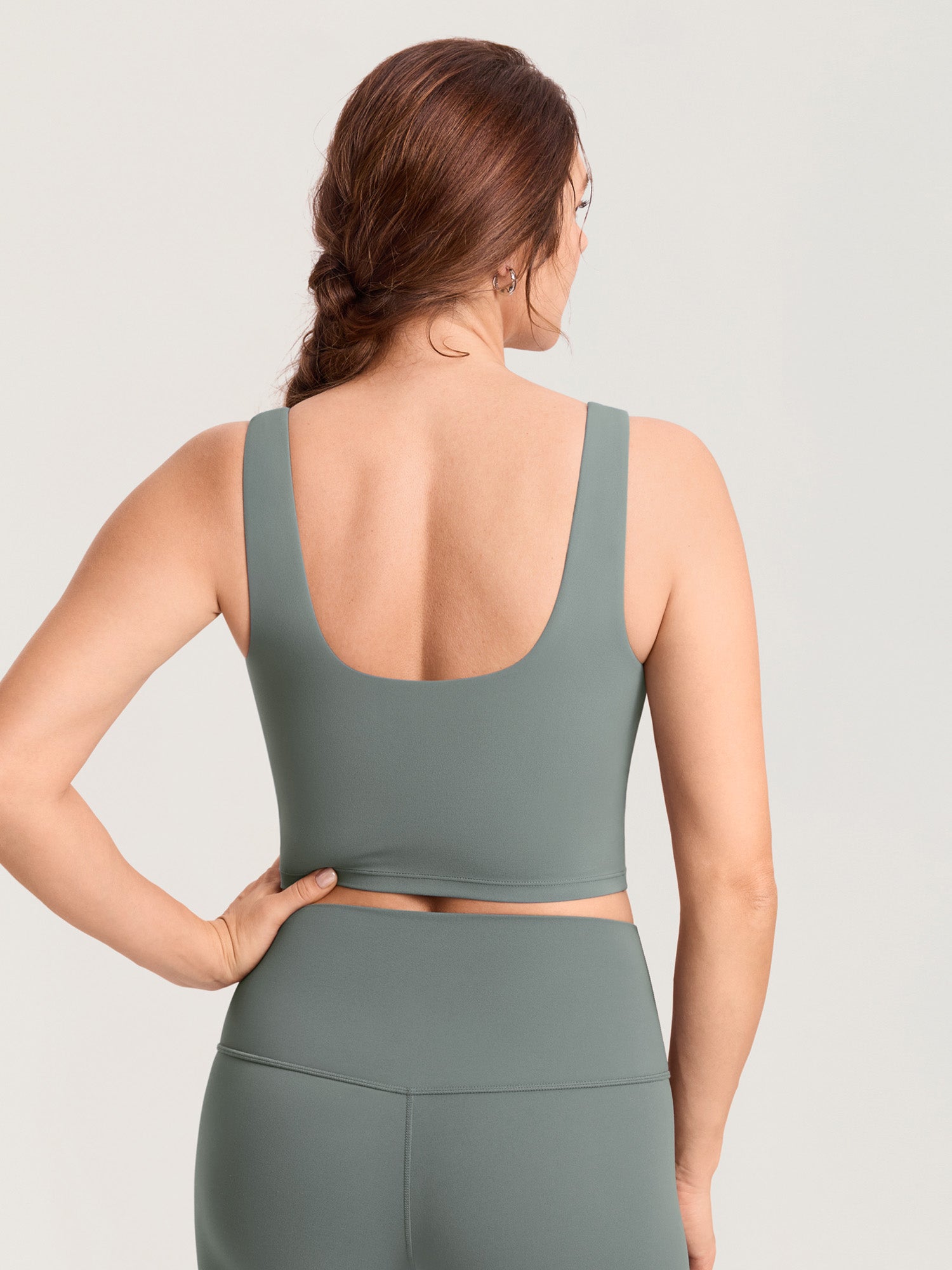Natrelax® Pumping Crop Tank Top Grey Sage