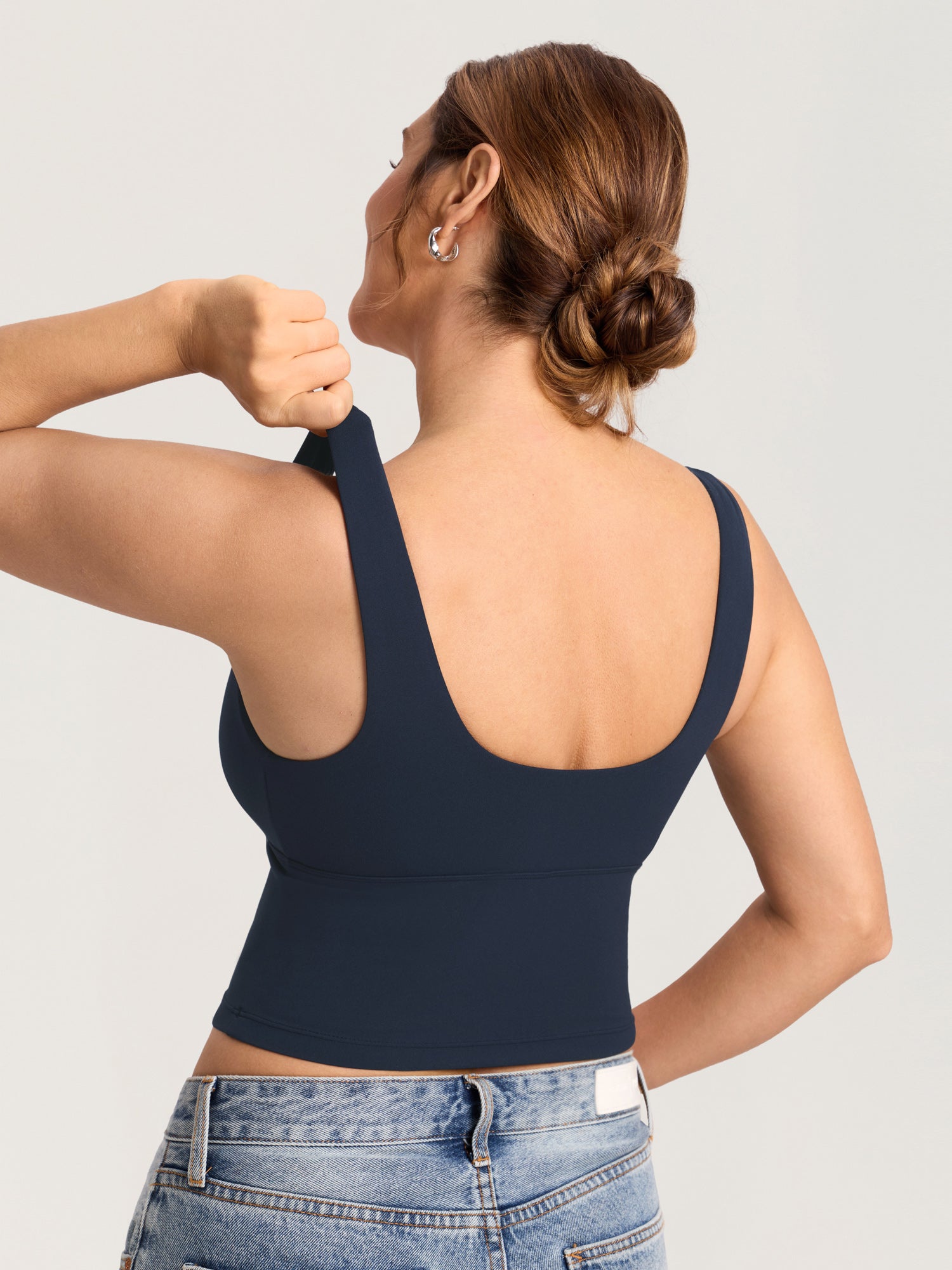 Natrelax® Crossover Nursing Crop Tank Top Twilight Blue