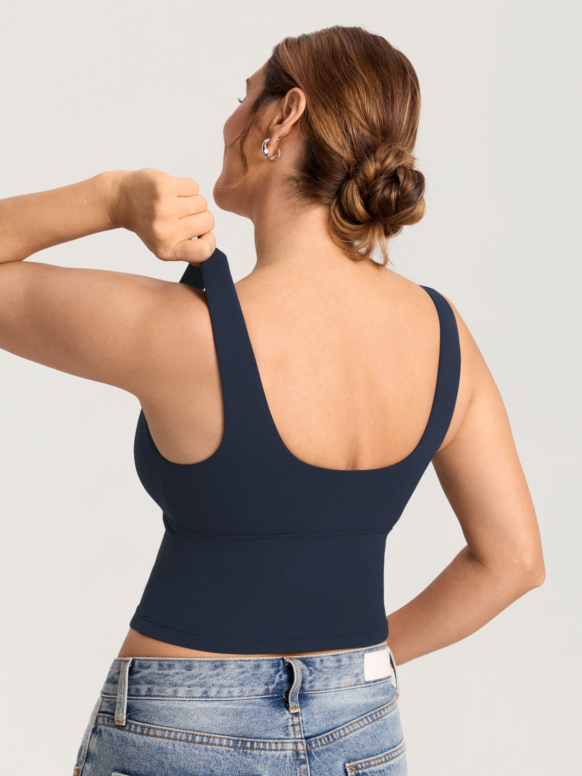 Natrelax® Crossover Nursing Crop Tank Top Twilight Blue