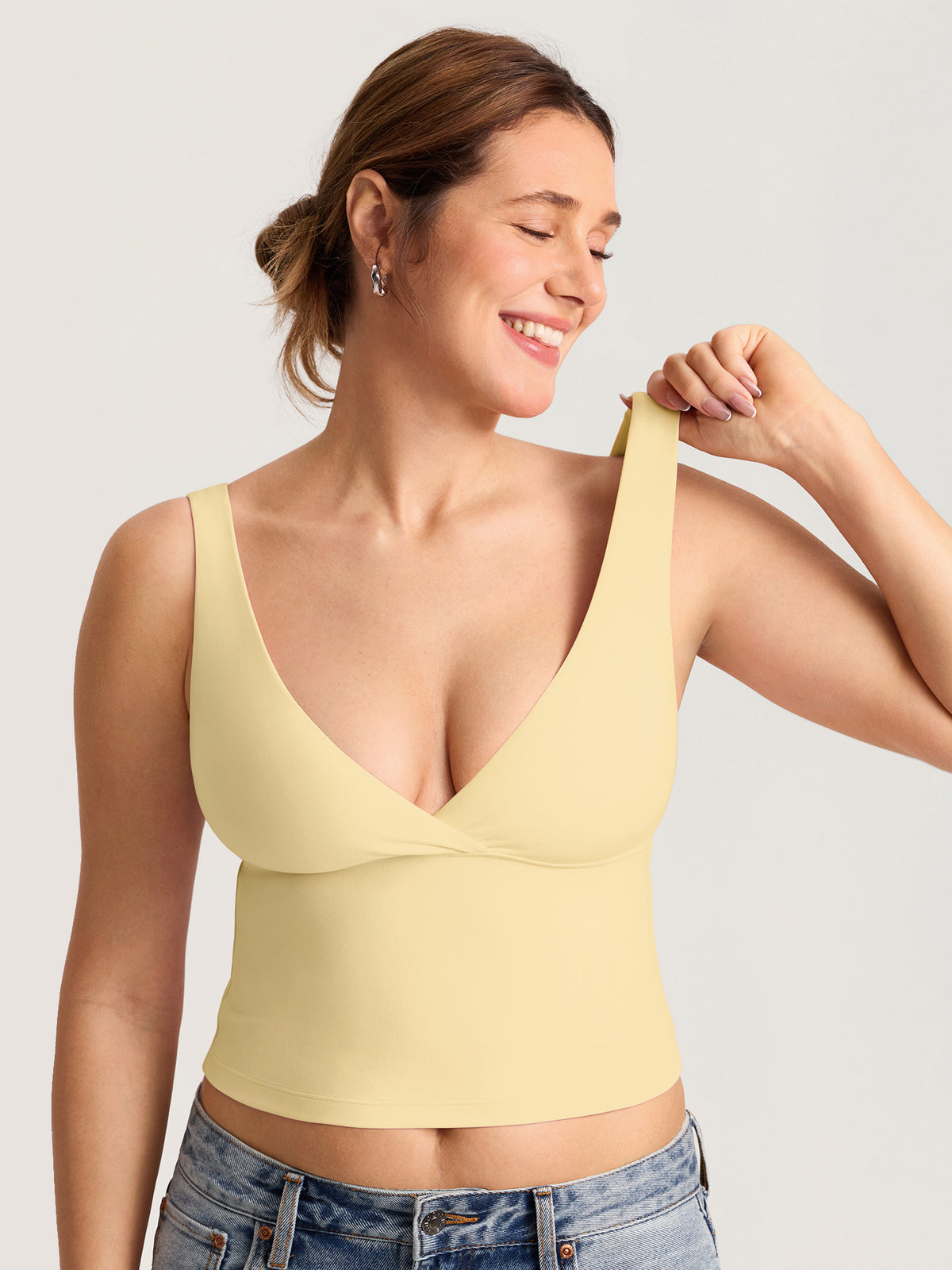 Natrelax® Crossover Nursing Crop Tank Top Butter