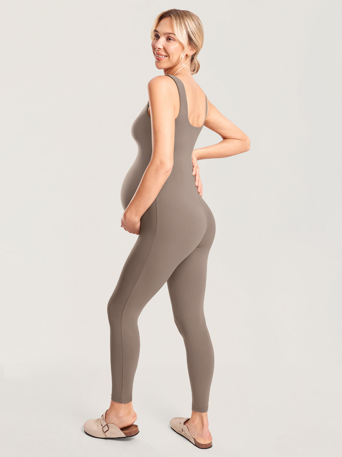 Natrelax® Maternity Jumpsuit Khaki Taupe