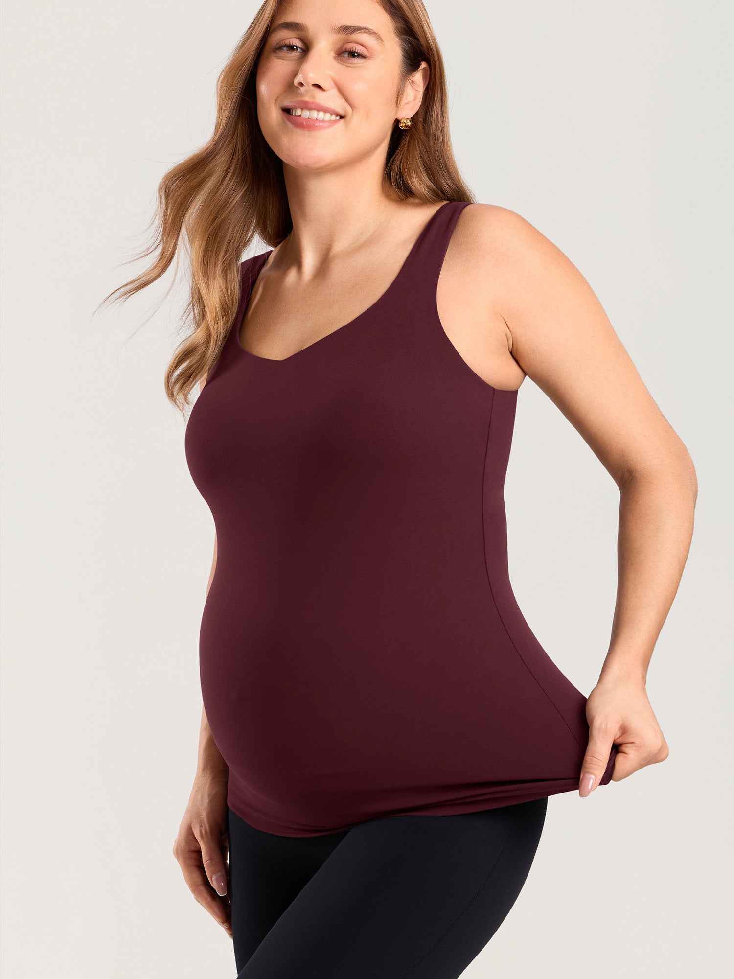 Natrelax® V Neck Nursing Tank Top Ripe Plum