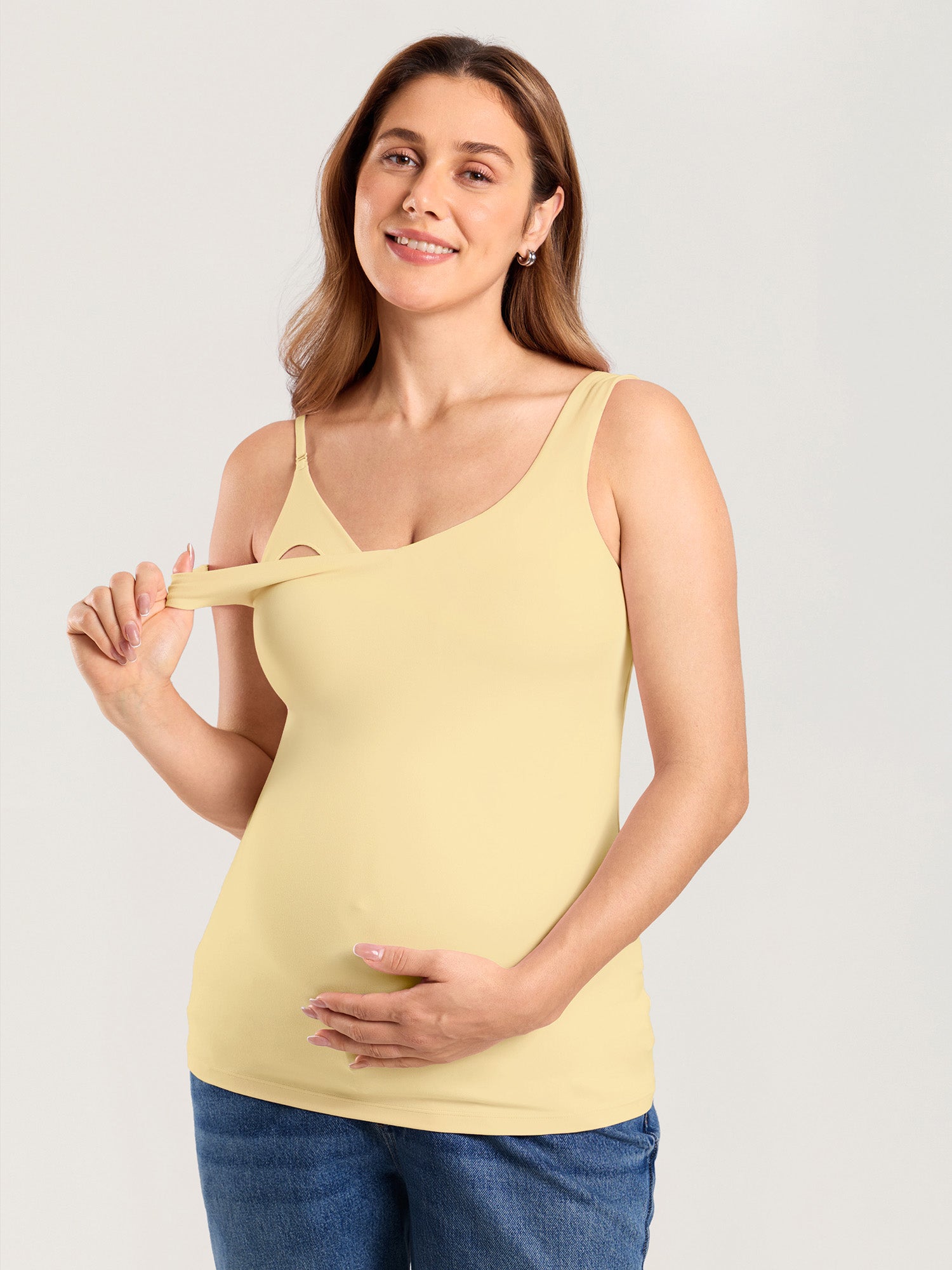 Natrelax® V Neck Nursing Tank Top Butter