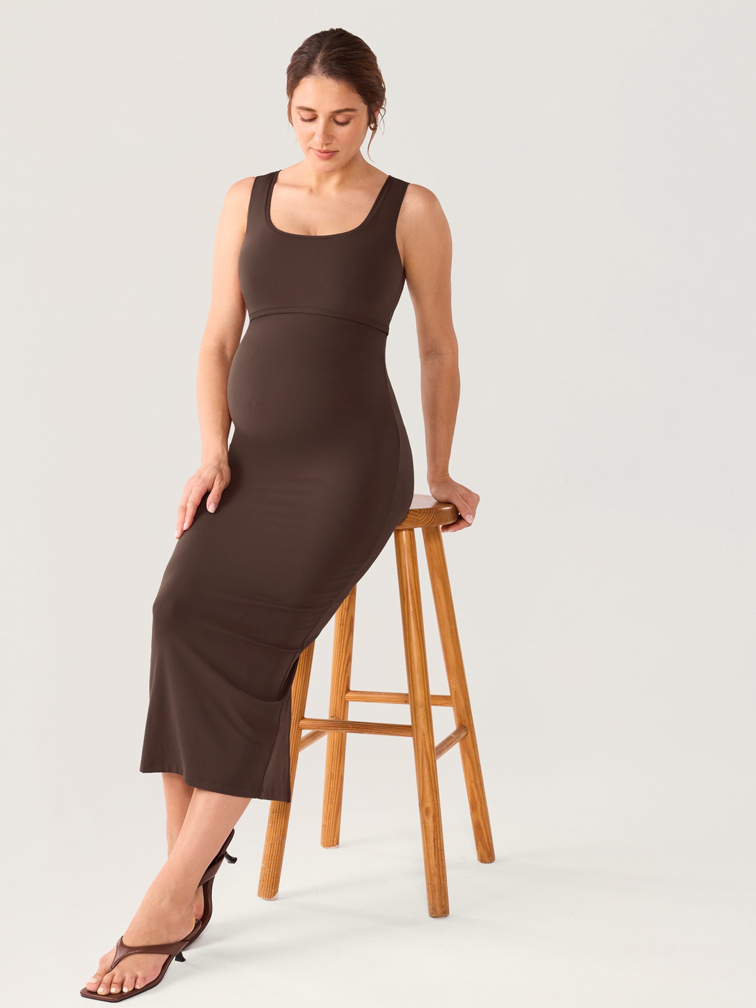 Natrelax® Maternity & Nursing Babycon Maxi Dress Clay Brown