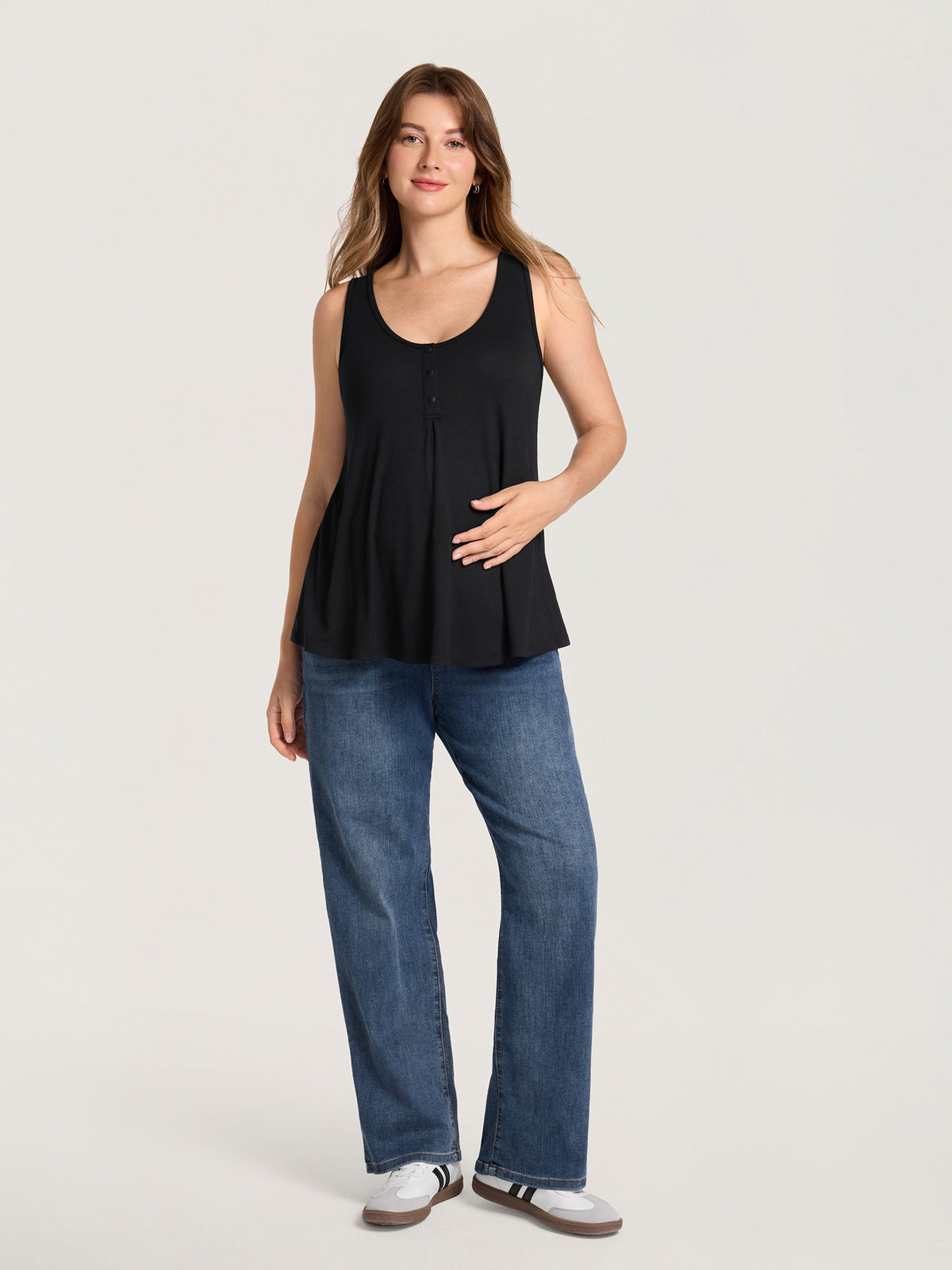 Ribbed Modal Relaxed Maternity Tank Top