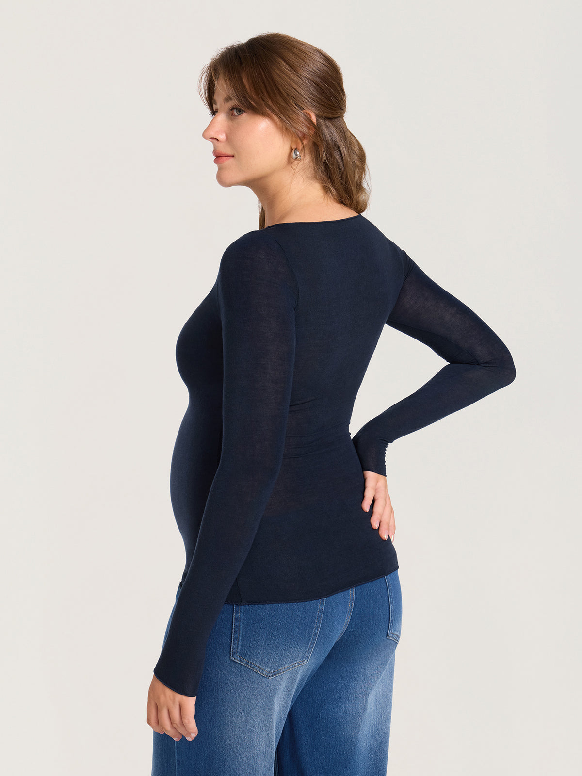 Ultralight Merino Wool Boatneck Maternity Top