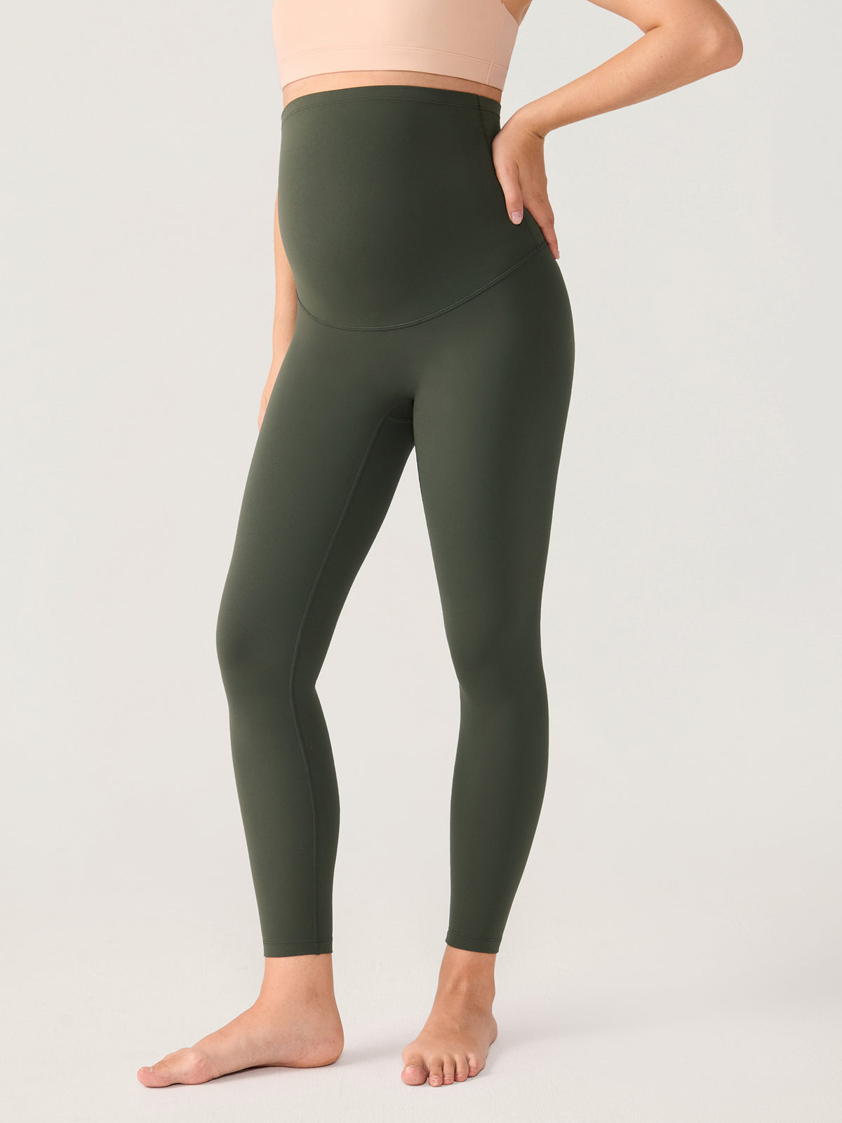 Natrelax® No Front Seam Maternity Leggings 28" Aspen Olive