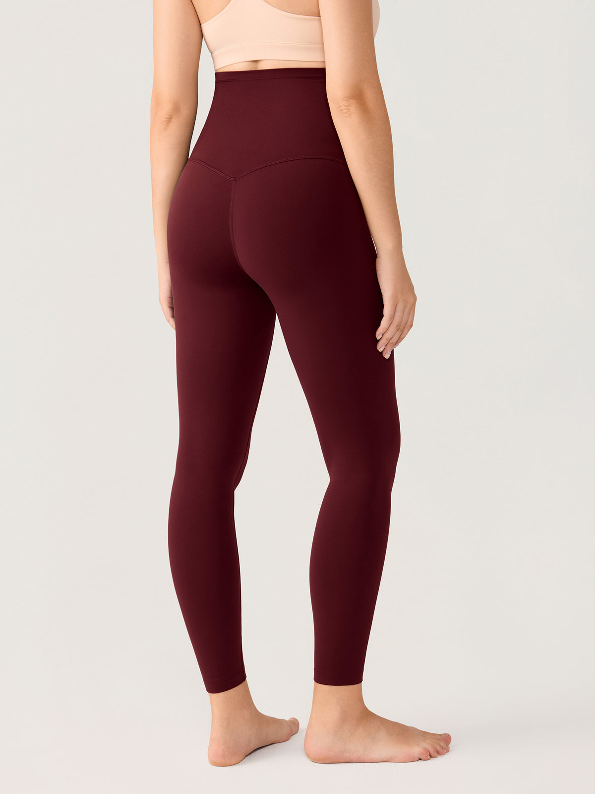 Natrelax® No Front Seam Maternity Leggings 28" Red Merlot